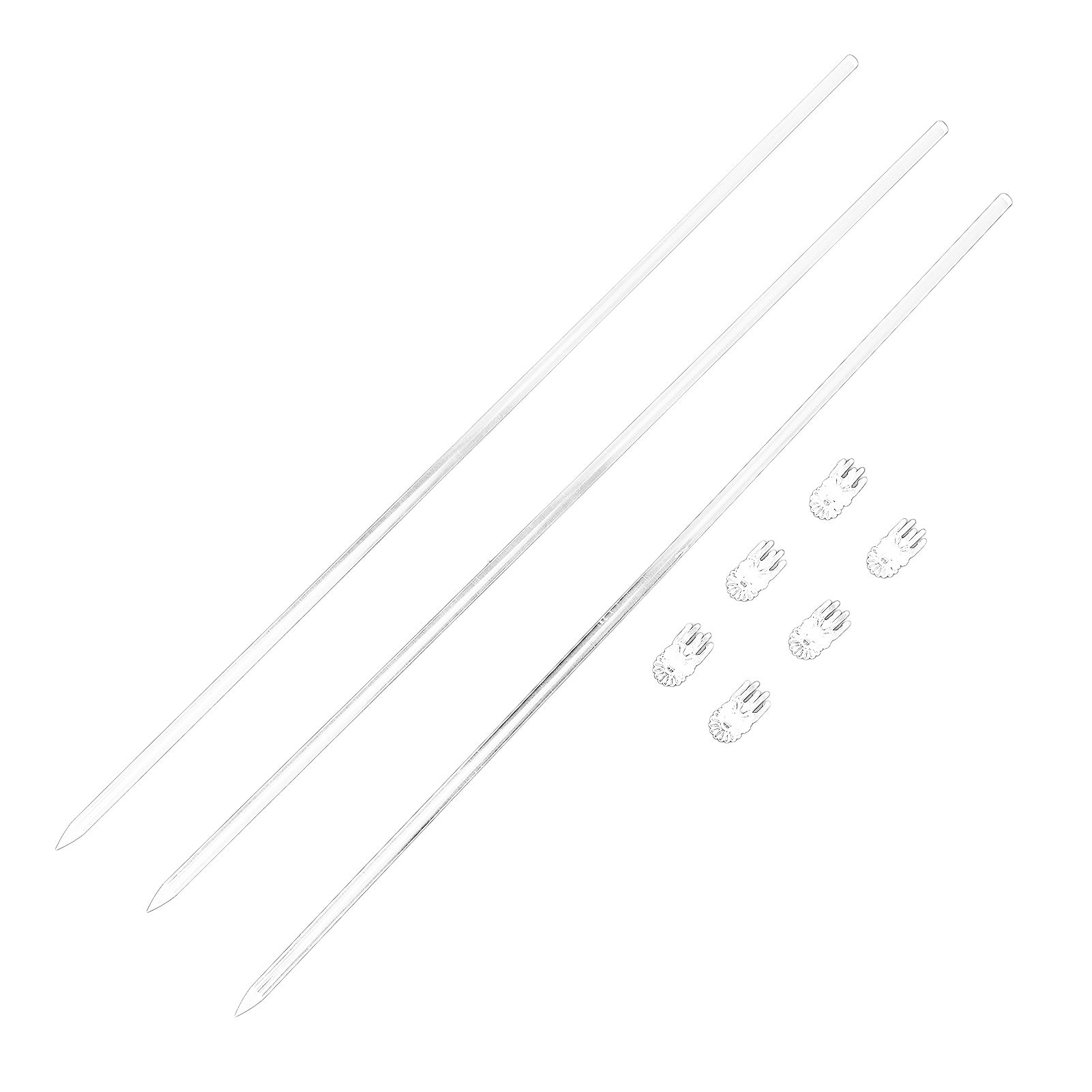 16 Pcs 15.6 Inch Acrylic Plant Stakes Clear Flower Support Sticks with 20 Pcs view 11