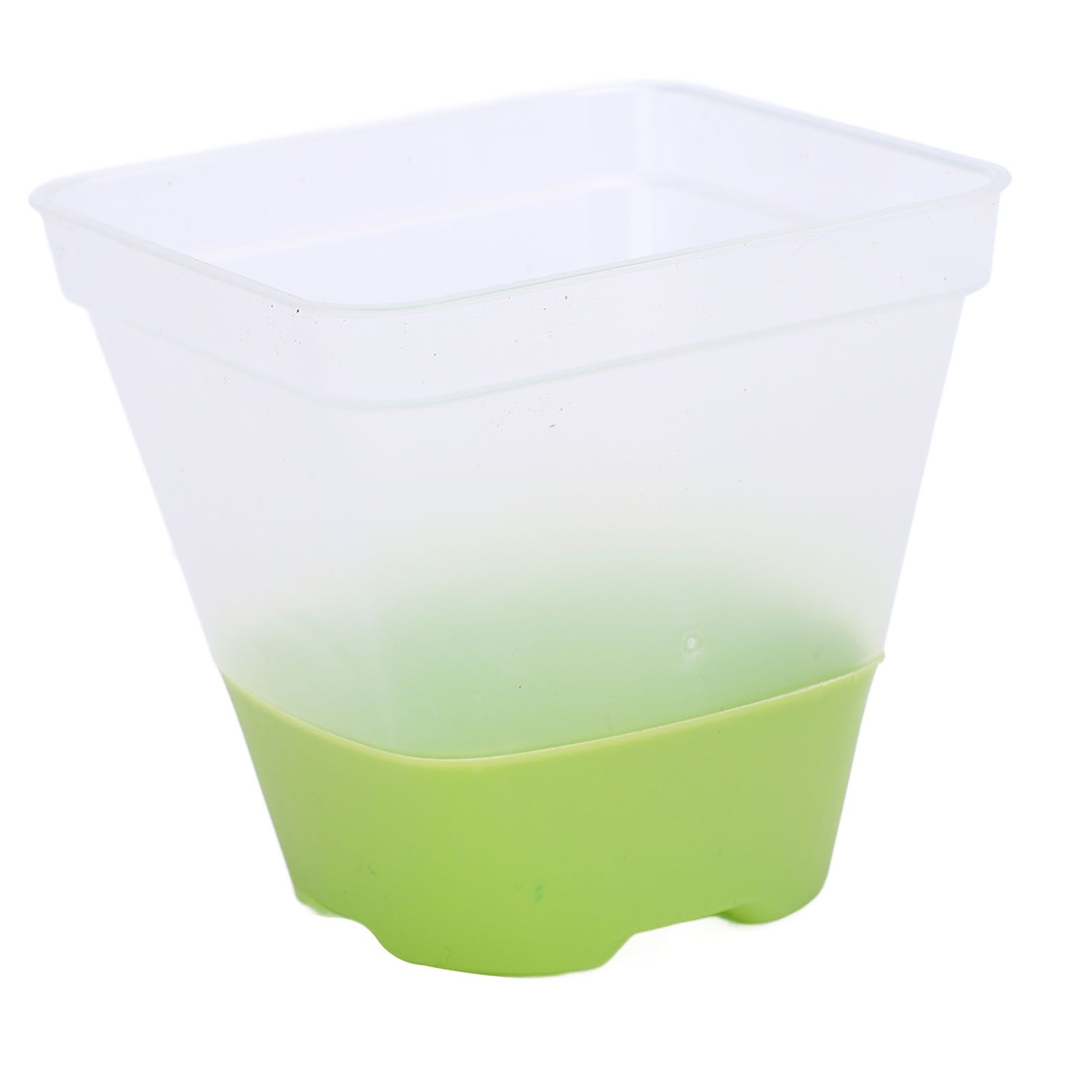 6 Set Clear Nursery Pots with Drainage Holes Silicone Base Lids 3in Plastic view 3