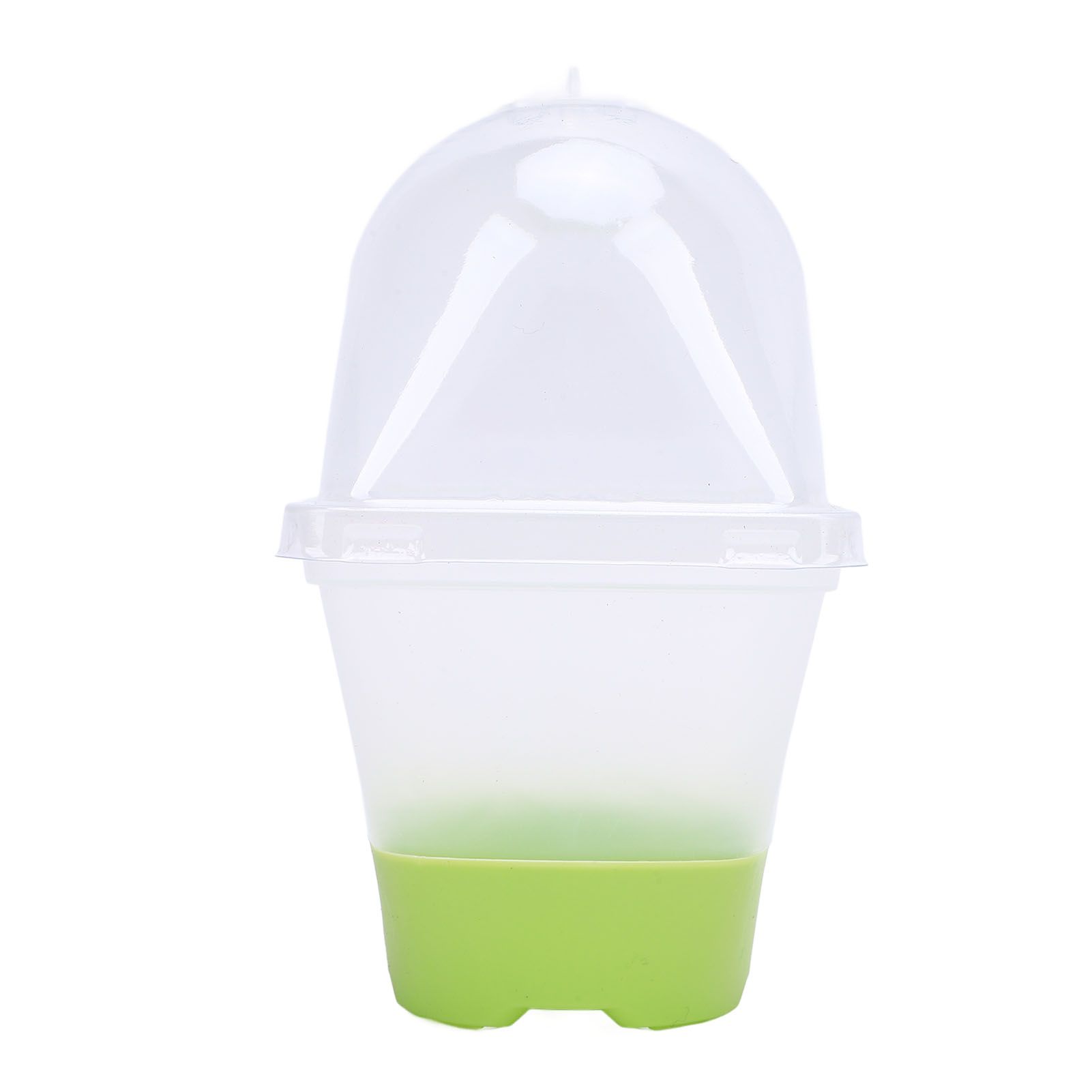 6 Set Clear Nursery Pots with Drainage Holes Silicone Base Lids 3in Plastic view 4