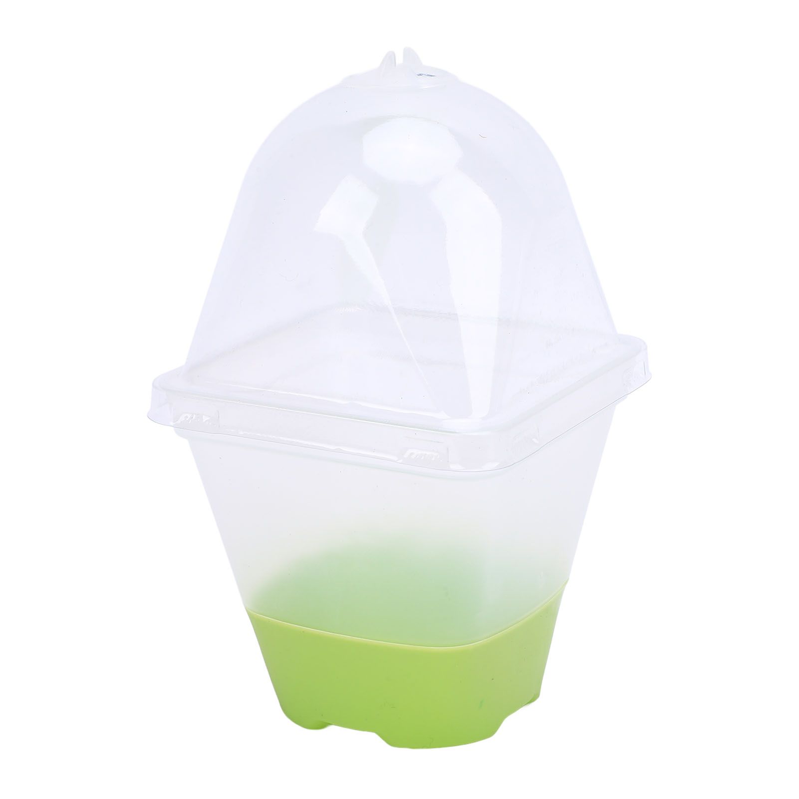 6 Set Clear Nursery Pots with Drainage Holes Silicone Base Lids 3in Plastic view 5