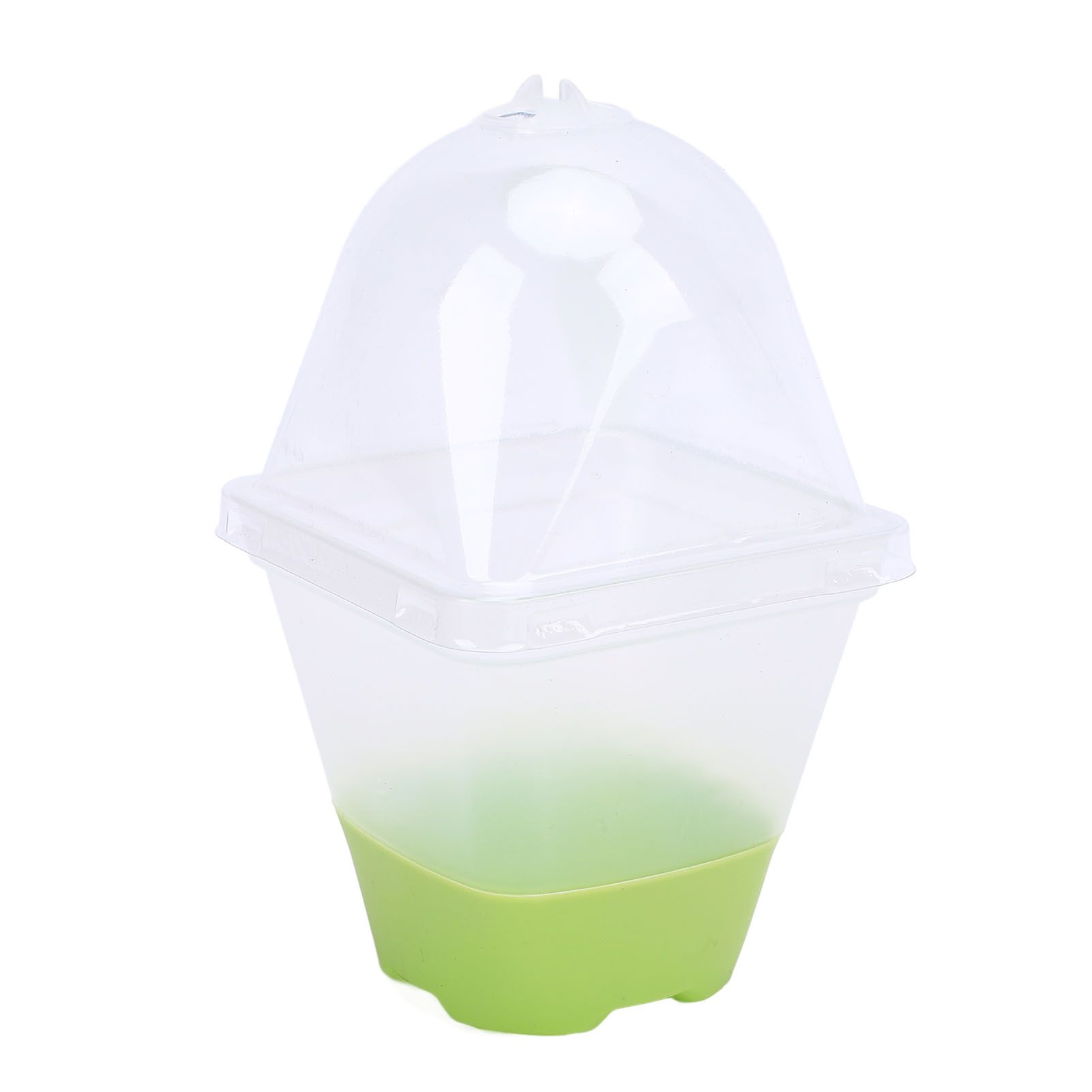 6 Set Clear Nursery Pots with Drainage Holes Silicone Base Lids 3in Plastic view 6