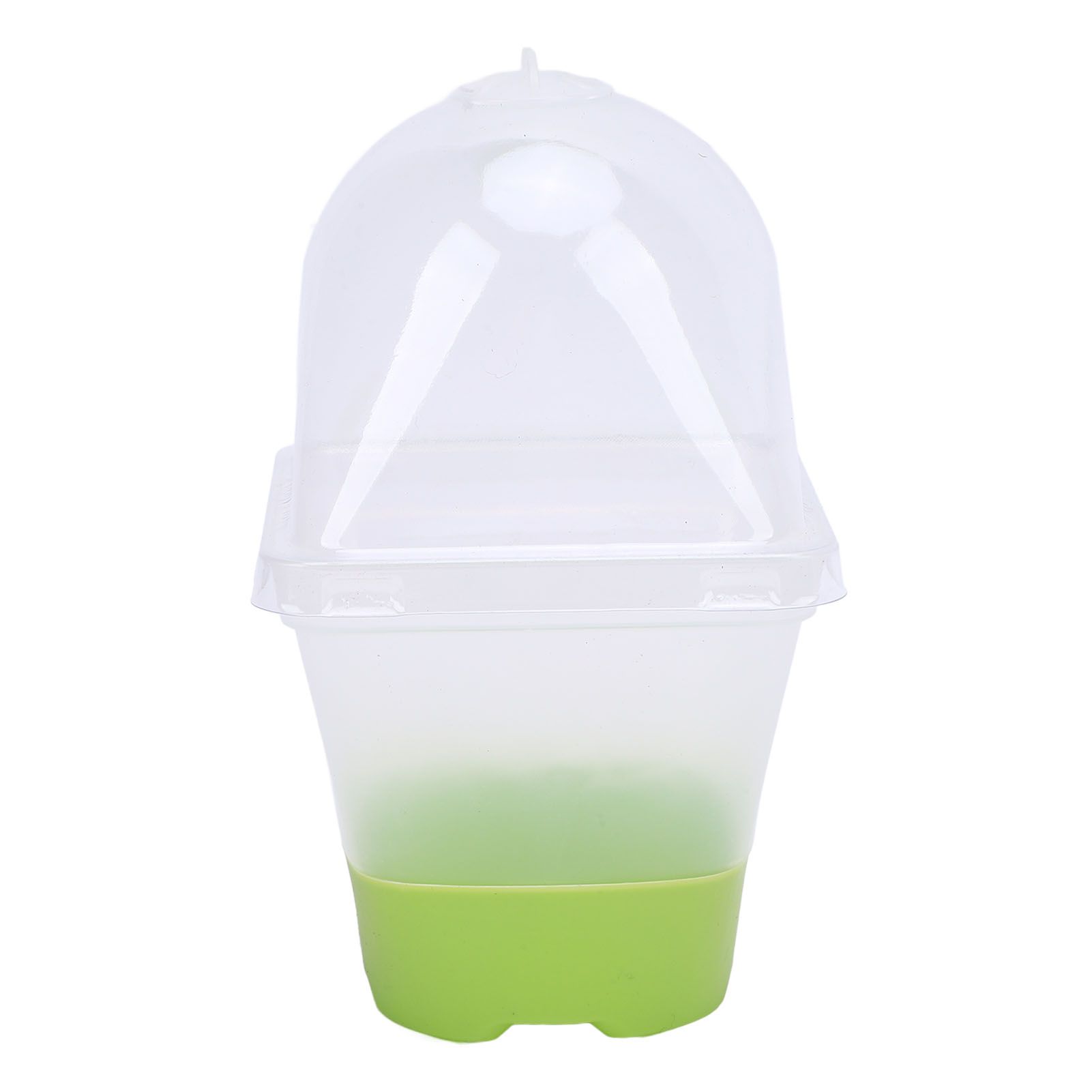 6 Set Clear Nursery Pots with Drainage Holes Silicone Base Lids 3in Plastic view 7