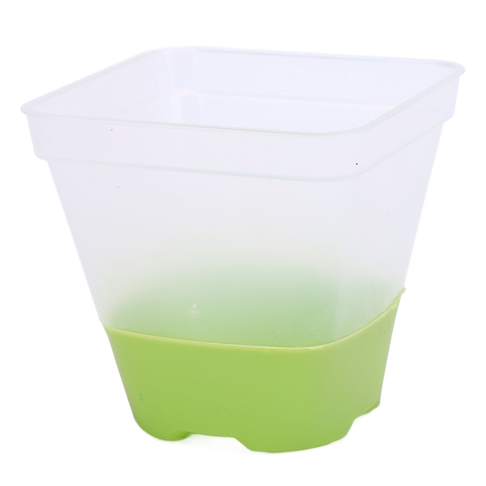 6 Set Clear Nursery Pots with Drainage Holes Silicone Base Lids 3in Plastic view 8
