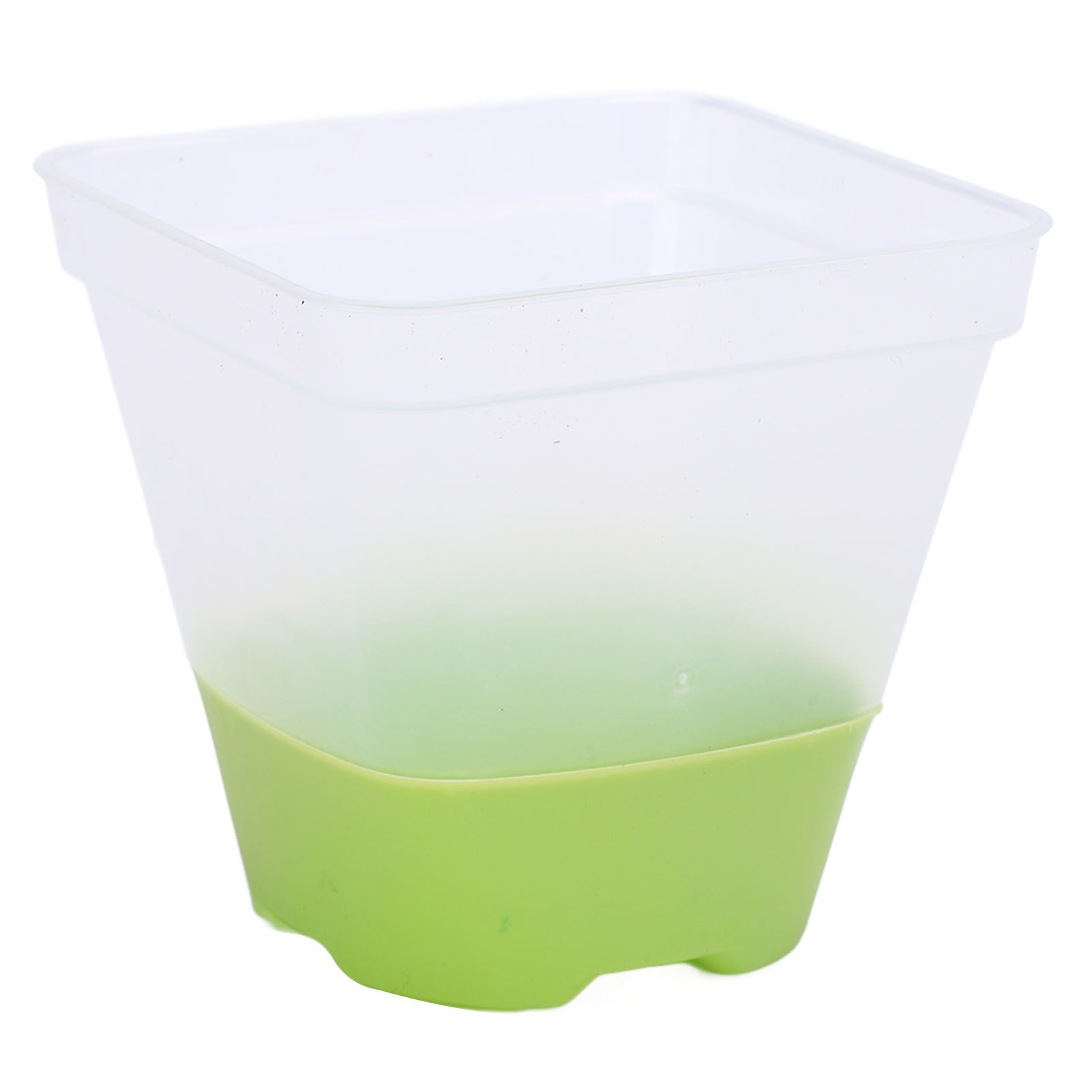 6 Set Clear Nursery Pots with Drainage Holes Silicone Base Lids 3in Plastic view 9