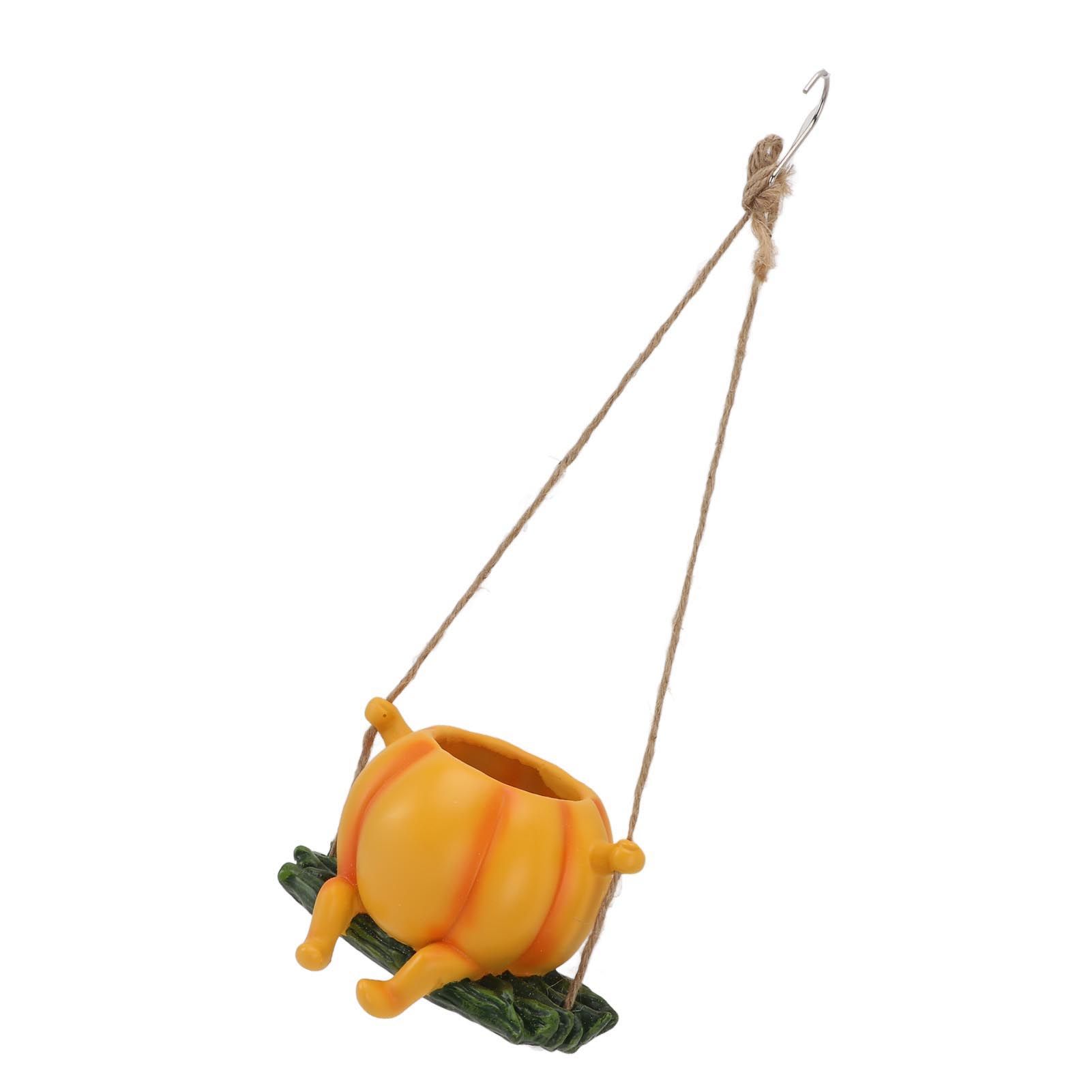 Resin Plant Pot Smile Face Pumpkin Shaped Weatherproof Flower Pot for Indoor view 4