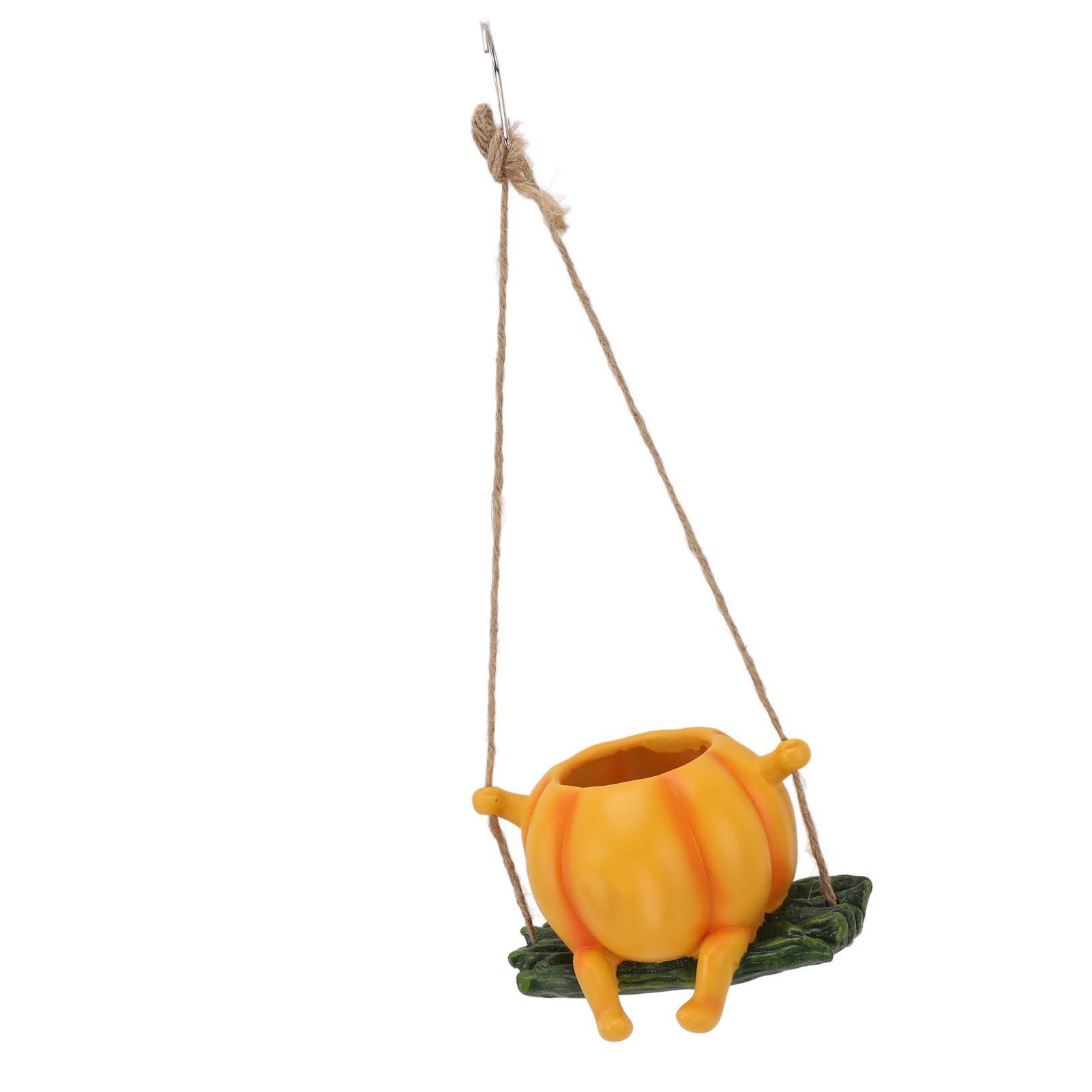 Resin Plant Pot Smile Face Pumpkin Shaped Weatherproof Flower Pot for Indoor view 8