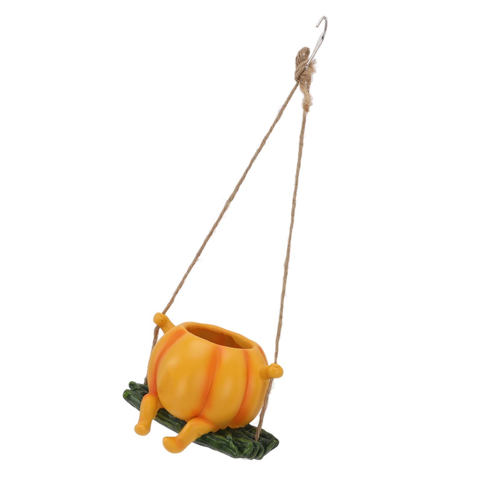 Resin Plant Pot Smile Face Pumpkin Shaped Weatherproof Flower Pot for Indoor view 9
