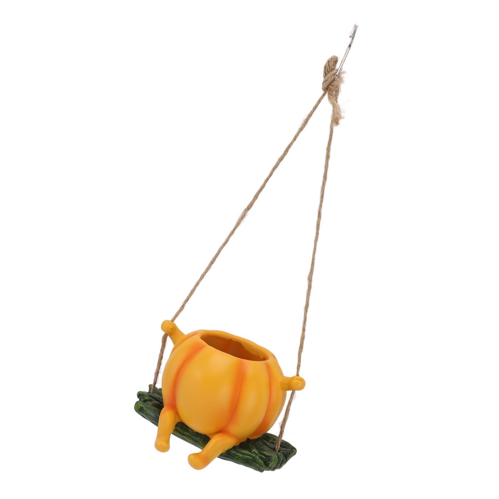 Resin Plant Pot Smile Face Pumpkin Shaped Weatherproof Flower Pot for Indoor view 10
