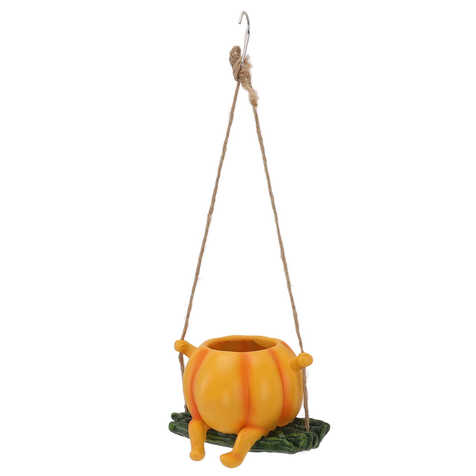 Resin Plant Pot Smile Face Pumpkin Shaped Weatherproof Flower Pot for Indoor view 11