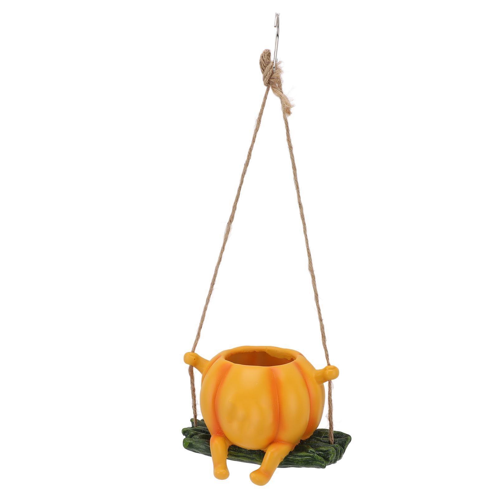 Resin Plant Pot Smile Face Pumpkin Shaped Weatherproof Flower Pot for Indoor view 12