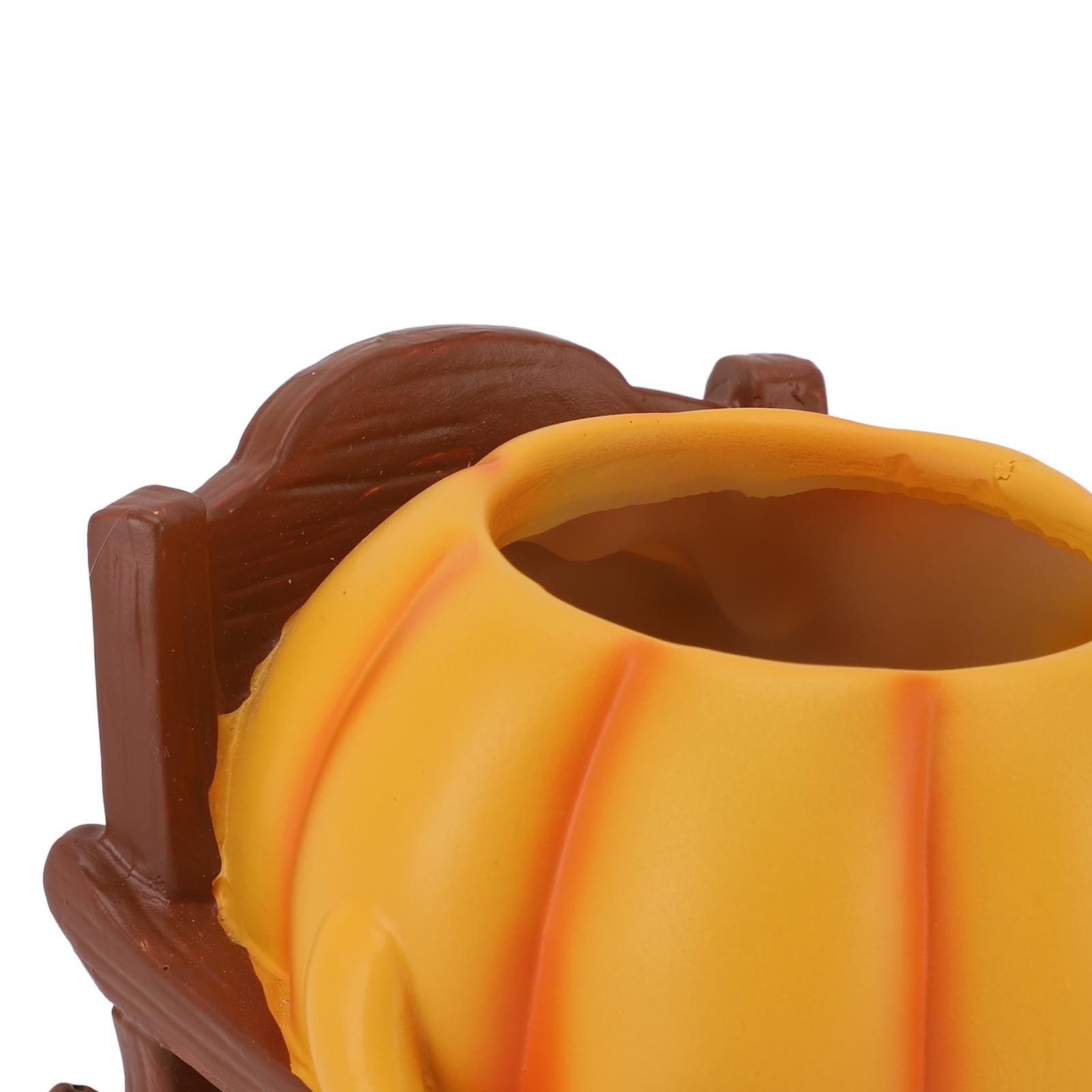 Resin Plant Pot Smile Face Pumpkin Shaped Weatherproof Flower Pot for Indoor view 2