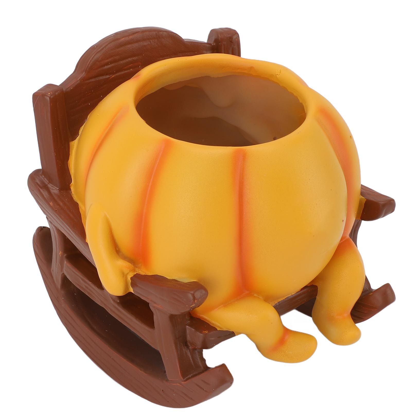 Resin Plant Pot Smile Face Pumpkin Shaped Weatherproof Flower Pot for Indoor view 6