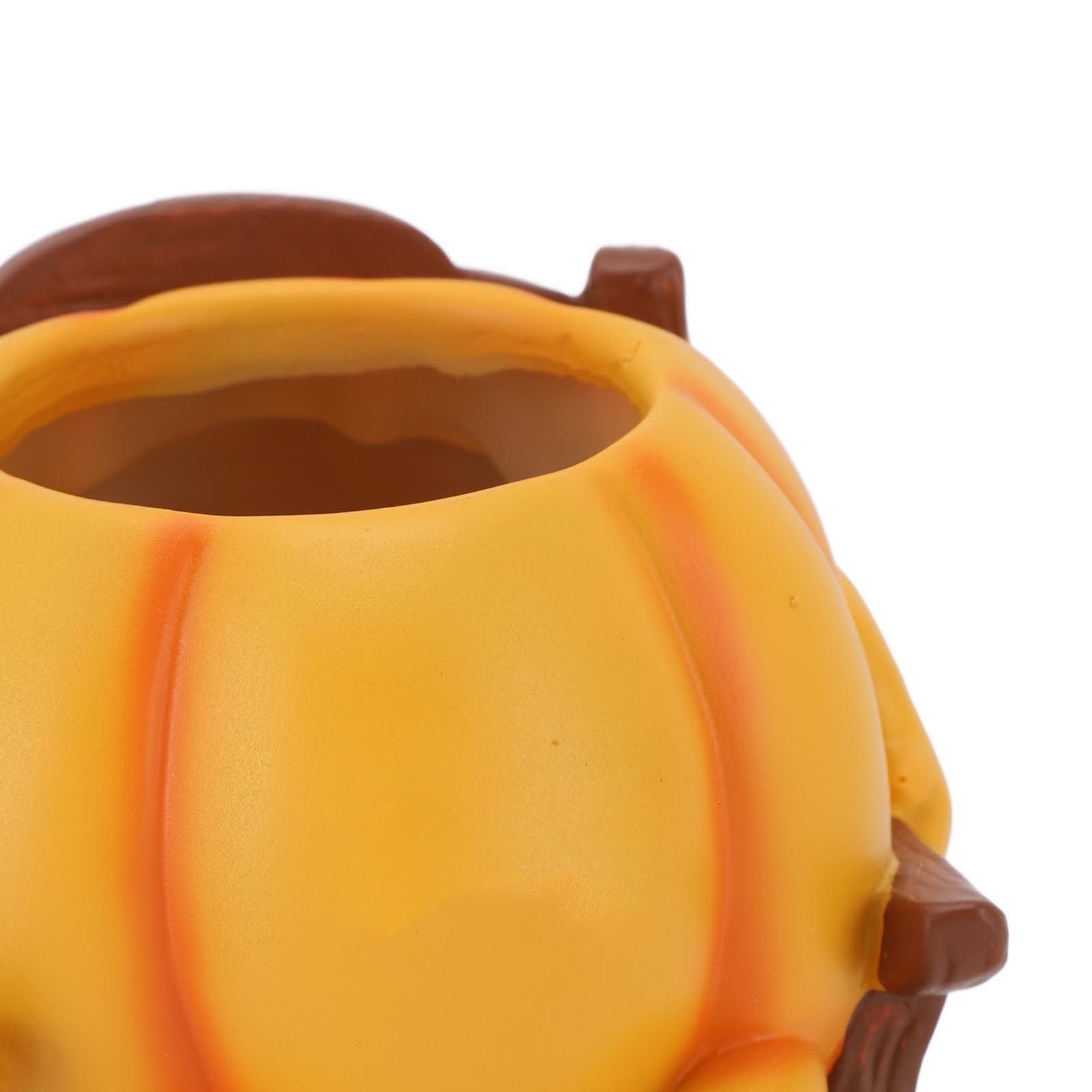 Resin Plant Pot Smile Face Pumpkin Shaped Weatherproof Flower Pot for Indoor view 7