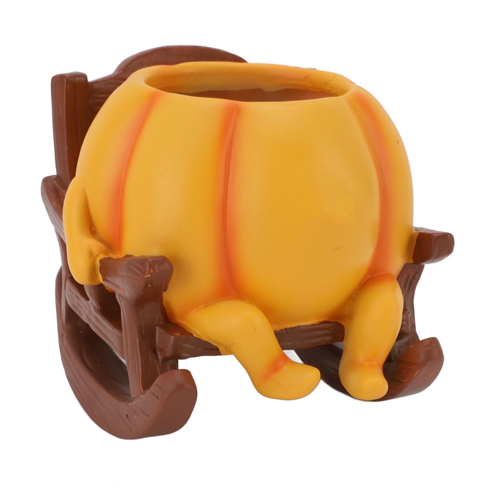 Resin Plant Pot Smile Face Pumpkin Shaped Weatherproof Flower Pot for Indoor view 9