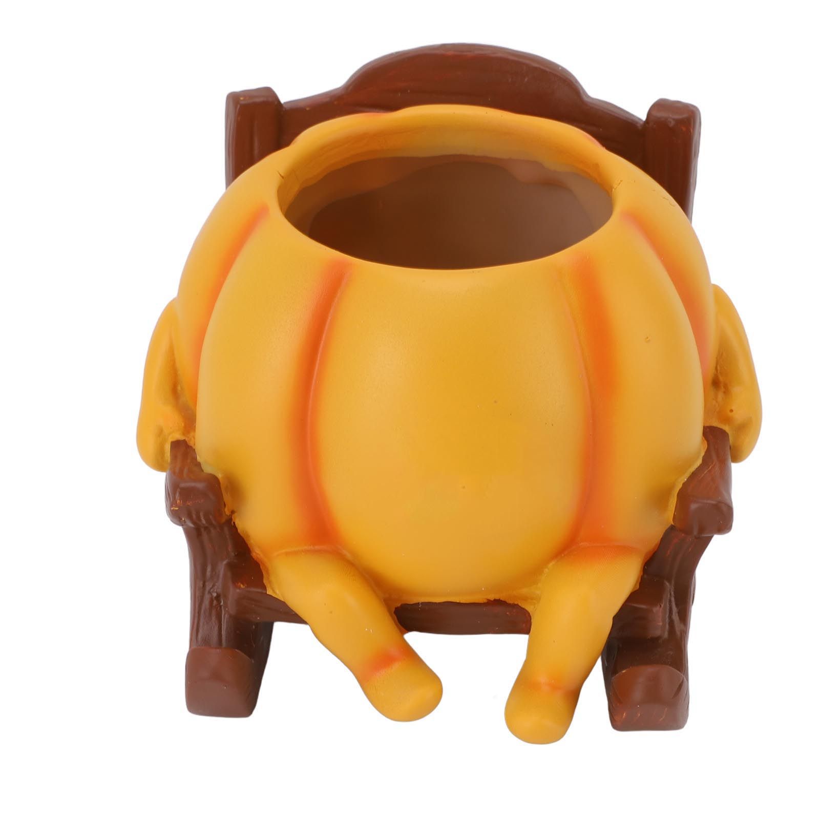 Resin Plant Pot Smile Face Pumpkin Shaped Weatherproof Flower Pot for Indoor view 10
