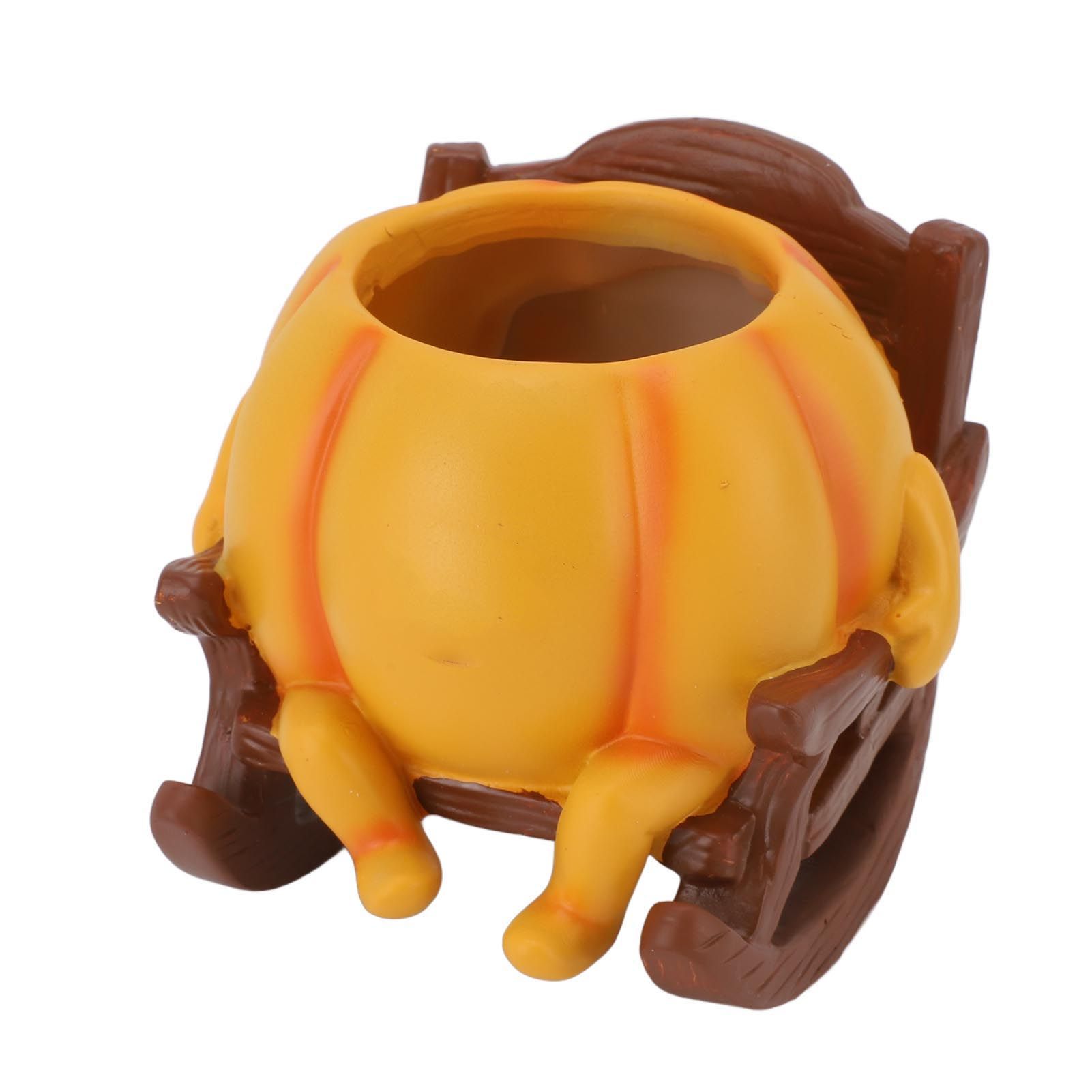 Resin Plant Pot Smile Face Pumpkin Shaped Weatherproof Flower Pot for Indoor view 11