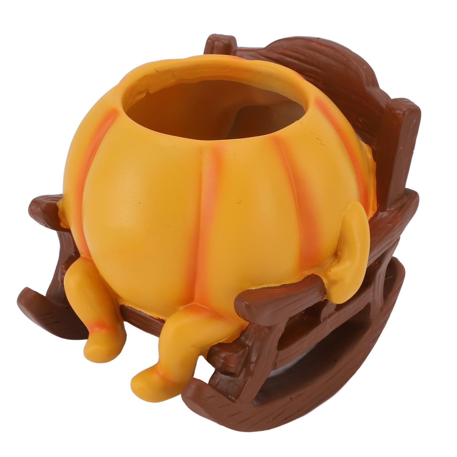 Resin Plant Pot Smile Face Pumpkin Shaped Weatherproof Flower Pot for Indoor view 12