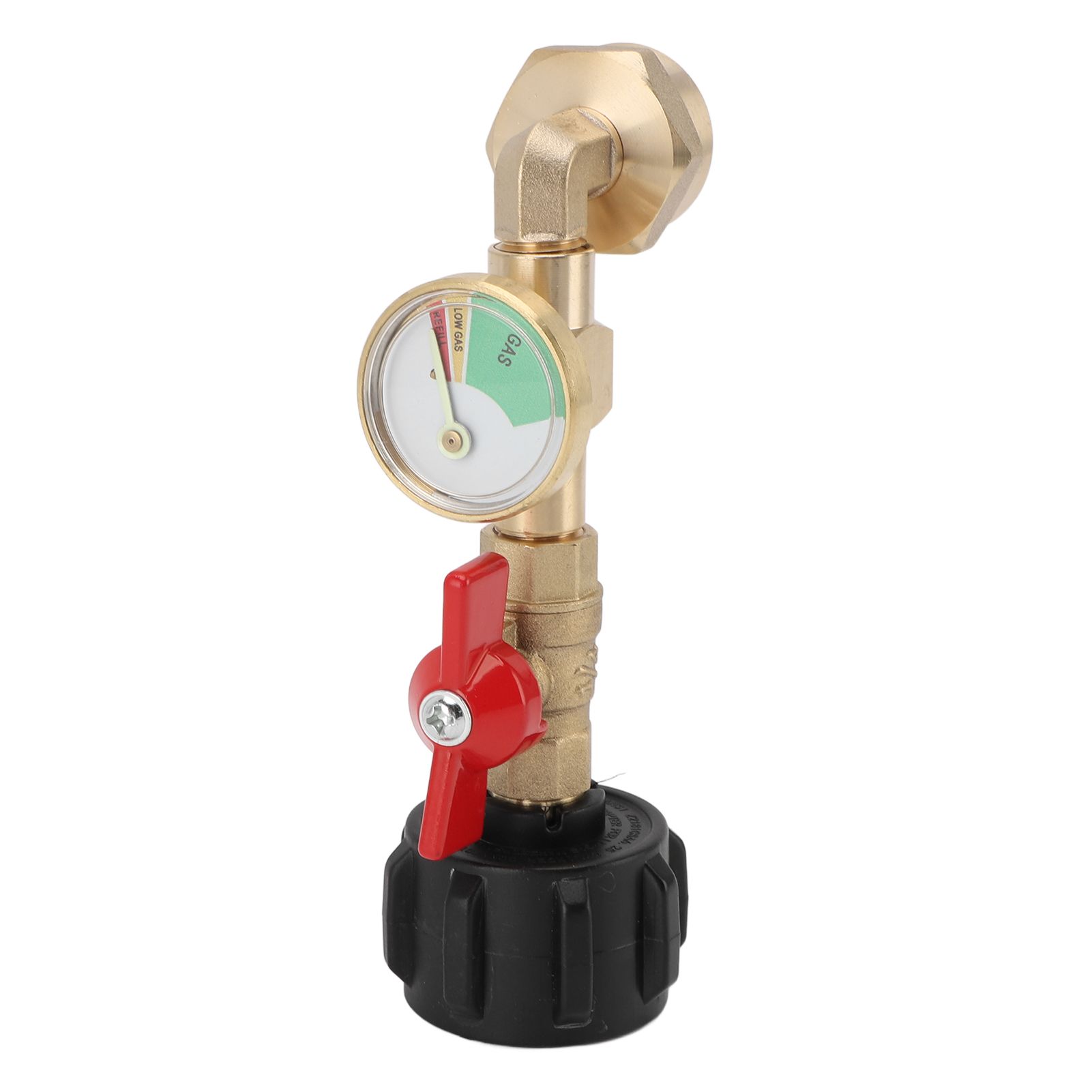 Gas Refill Adapter with Valve and Gauge Brass Gas Bottle Connector Fill 1 view 3
