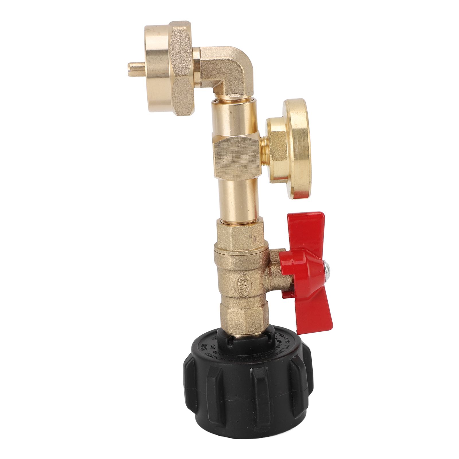 Gas Refill Adapter with Valve and Gauge Brass Gas Bottle Connector Fill 1 view 8
