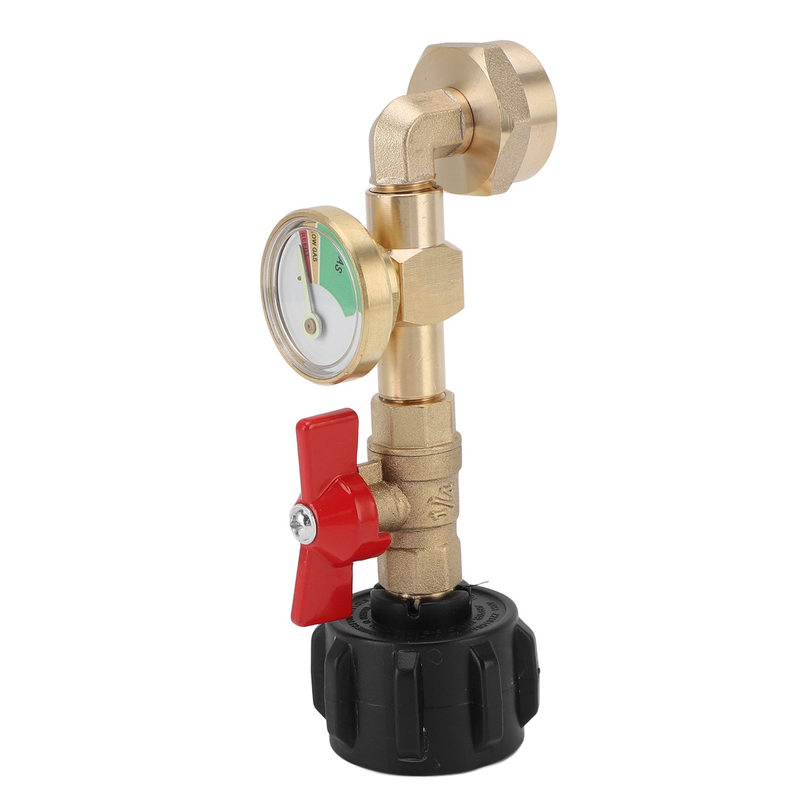 Gas Refill Adapter with Valve and Gauge Brass Gas Bottle Connector Fill 1 view 9