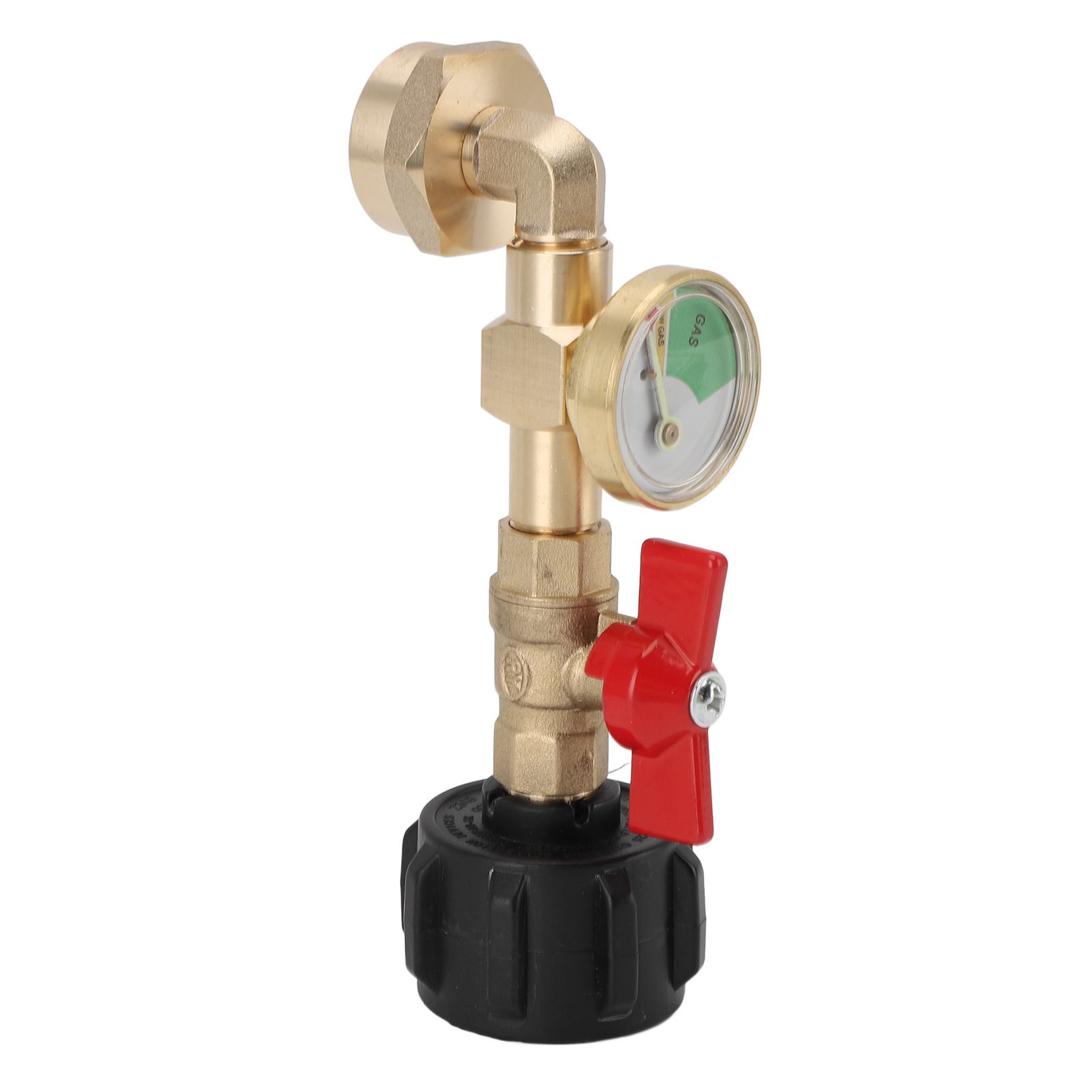 Gas Refill Adapter with Valve and Gauge Brass Gas Bottle Connector Fill 1 view 10