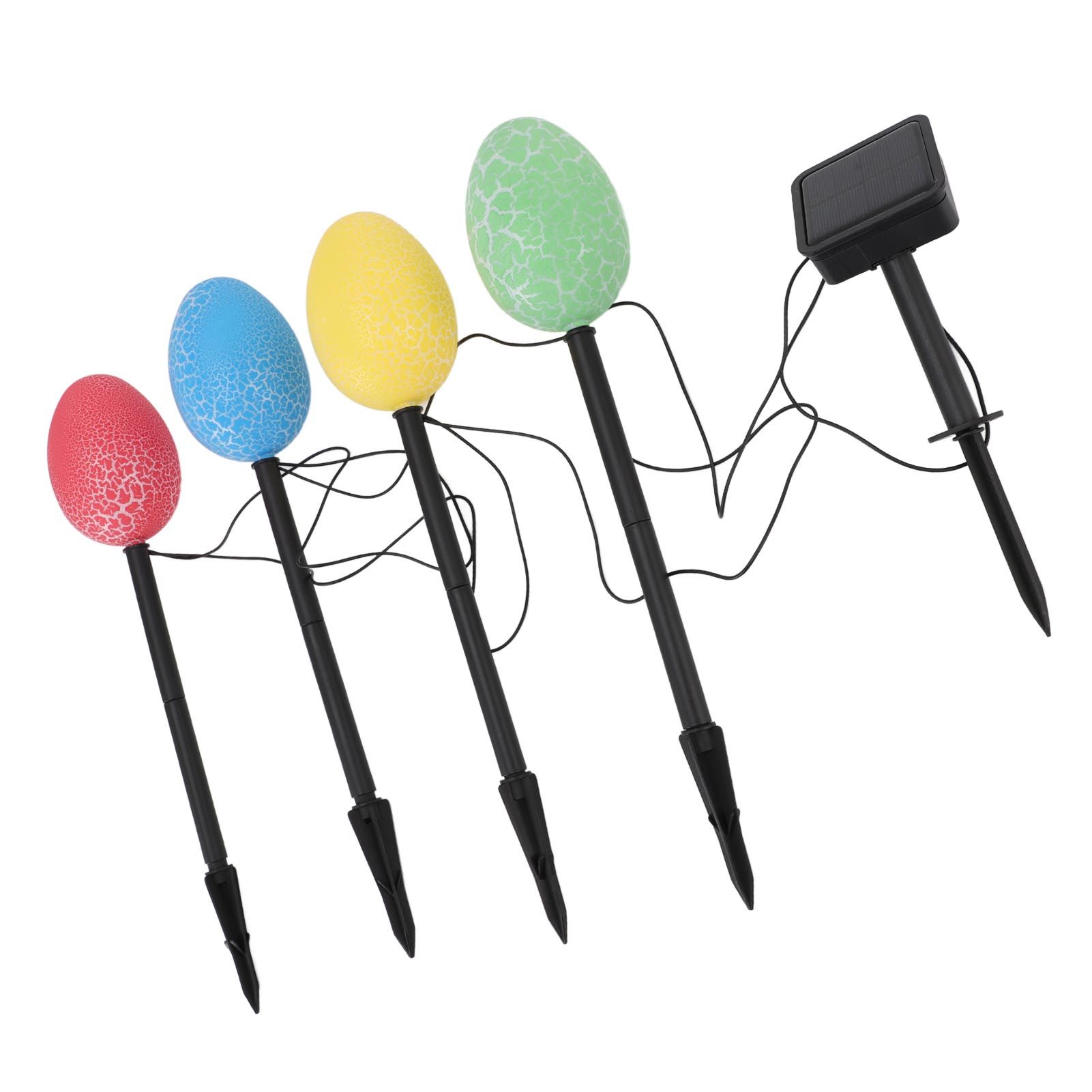 Colorful Egg Solar Light Cracked Eggs Ground Stake Decorative Light for view 4