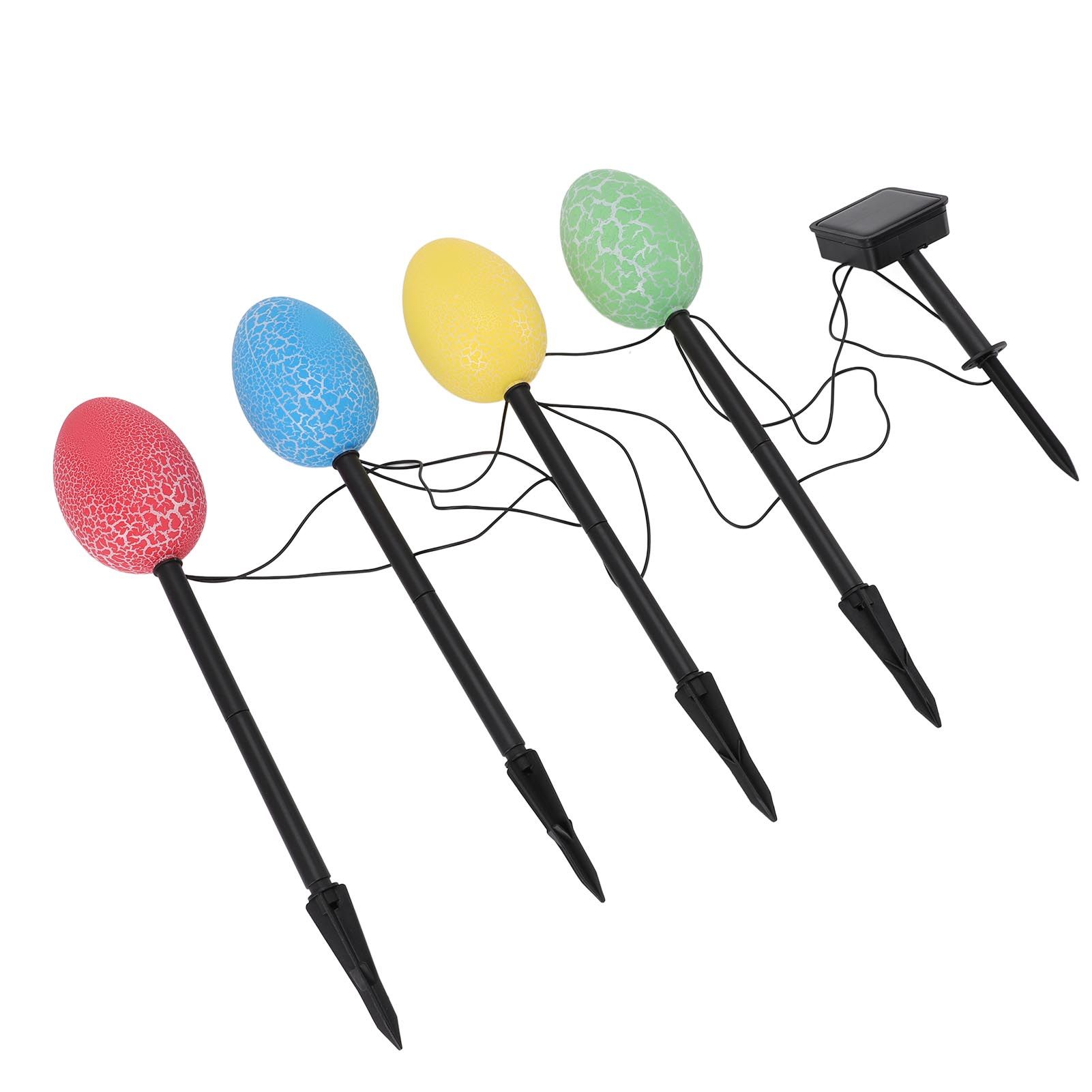 Colorful Egg Solar Light Cracked Eggs Ground Stake Decorative Light for view 9