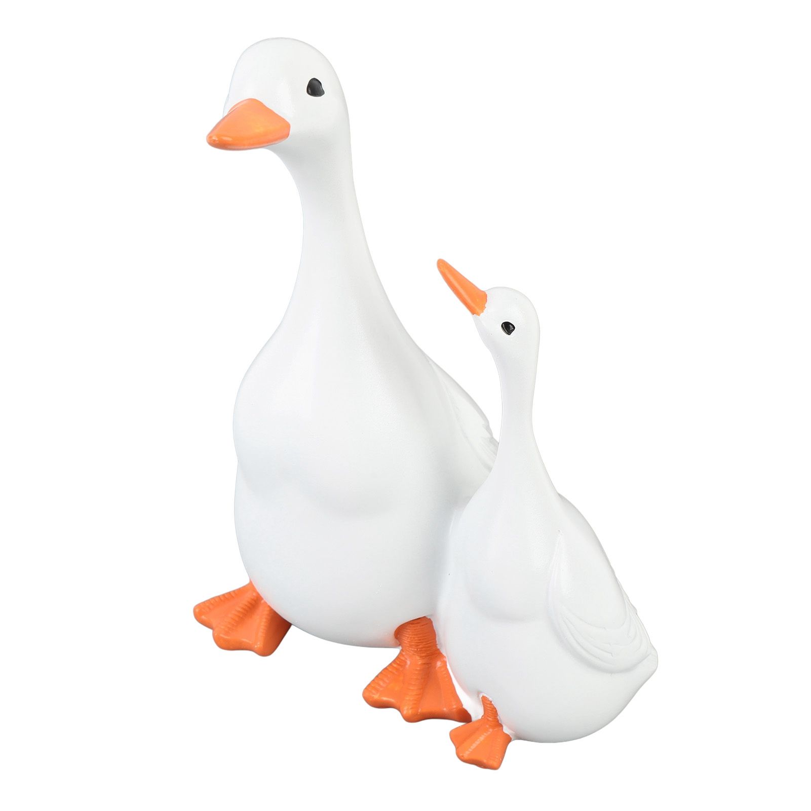 Duck Sculpture Simulated Rain Proof Resin Duck and Duckling Statue for Garden — image 1