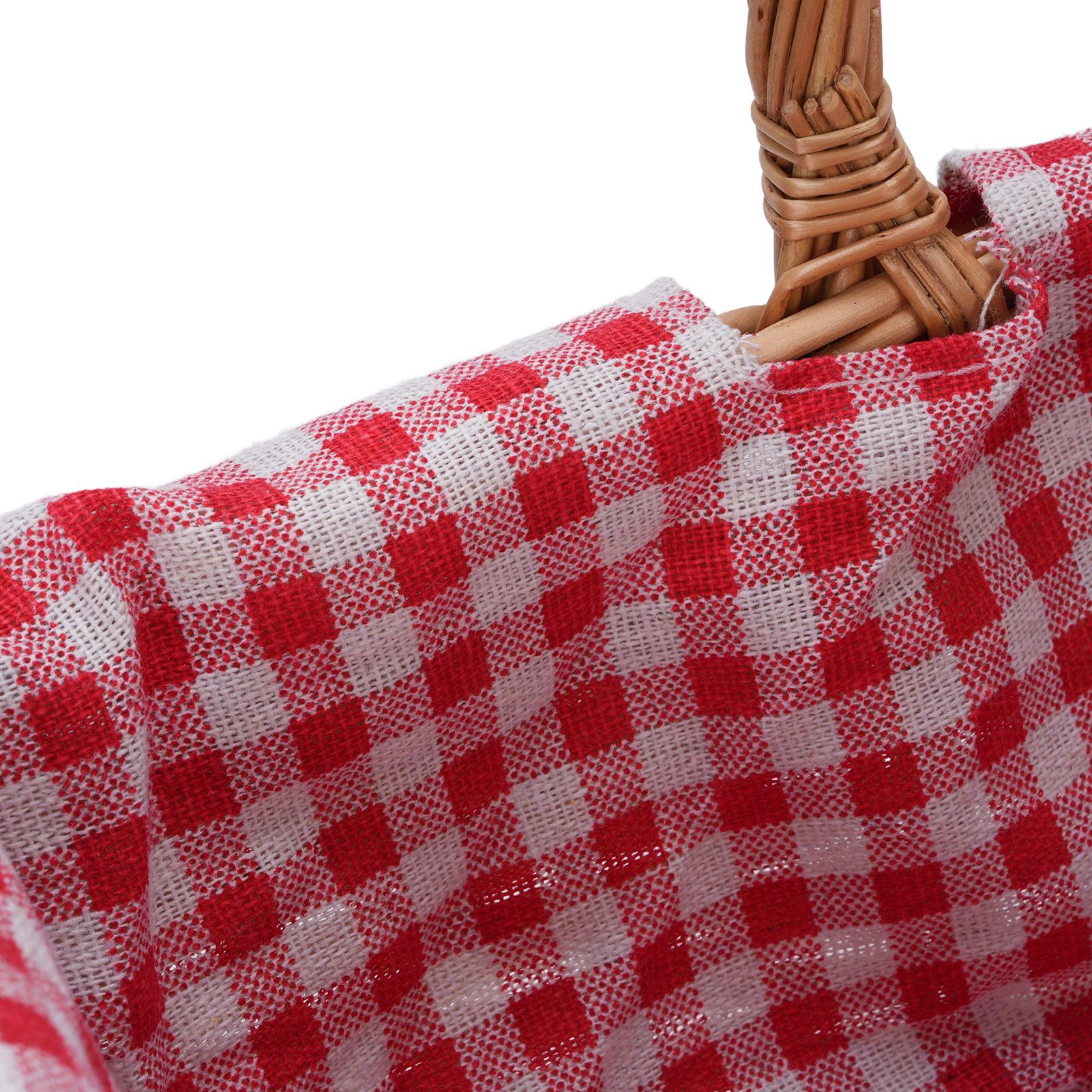Wicker Picnic Basket Detachable Lining Vintage Spacious Capacity Hand Woven view 2