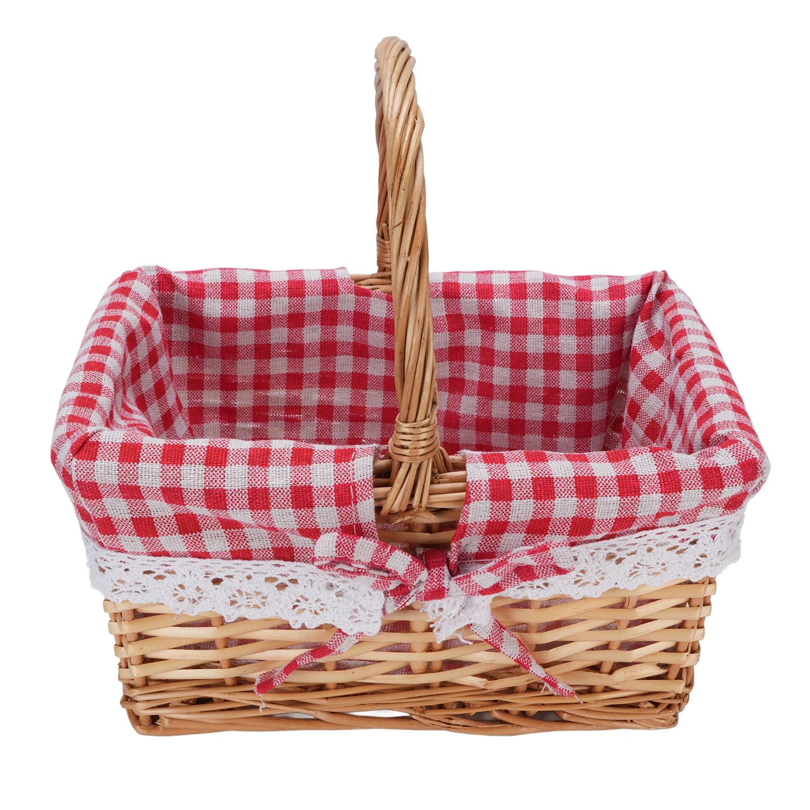 Wicker Picnic Basket Detachable Lining Vintage Spacious Capacity Hand Woven view 3
