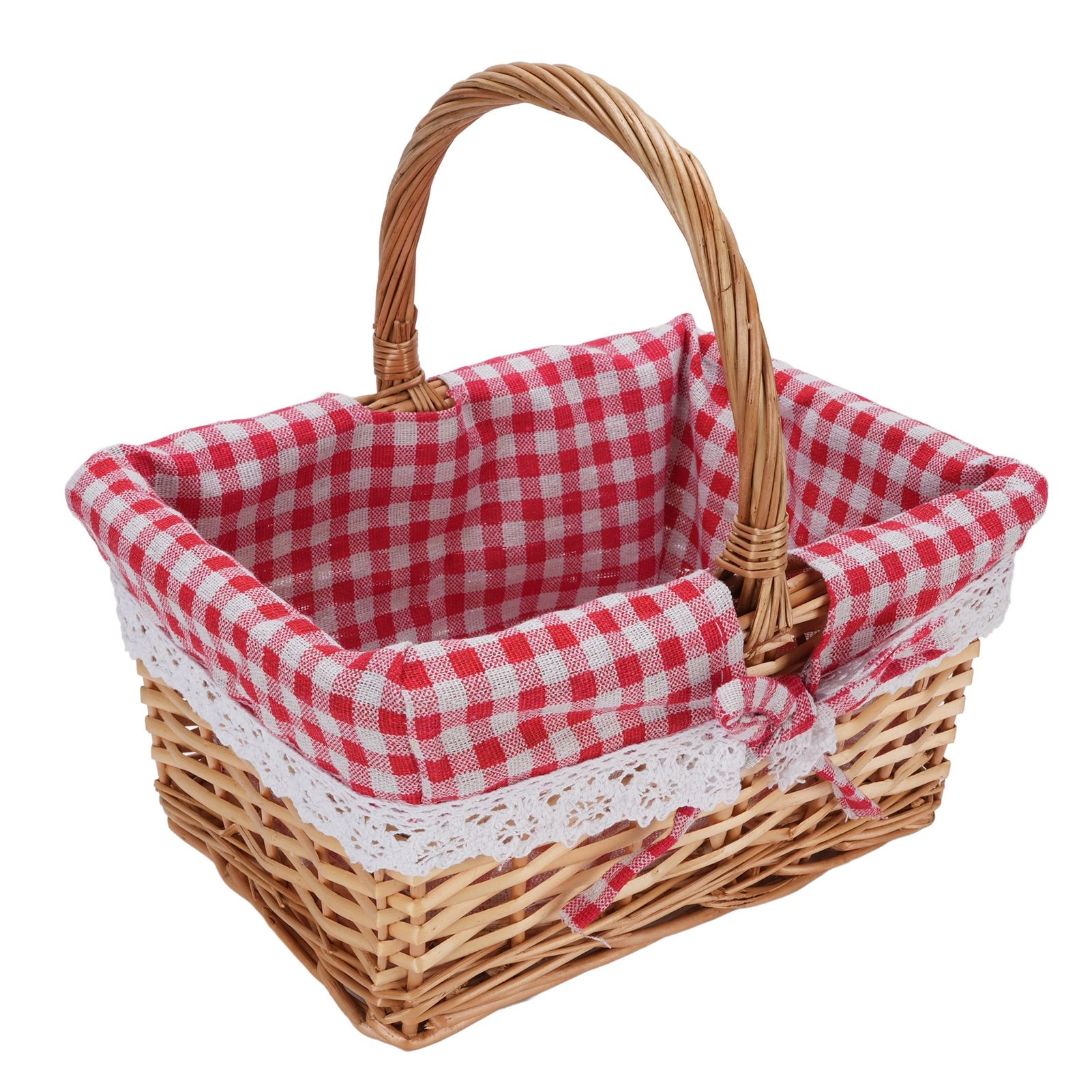 Wicker Picnic Basket Detachable Lining Vintage Spacious Capacity Hand Woven view 4