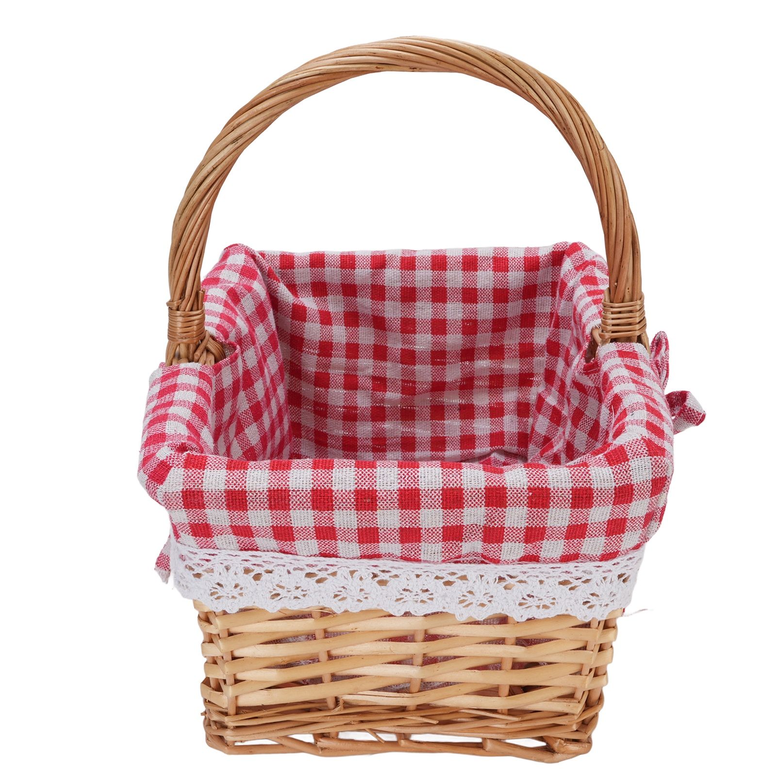 Wicker Picnic Basket Detachable Lining Vintage Spacious Capacity Hand Woven view 10