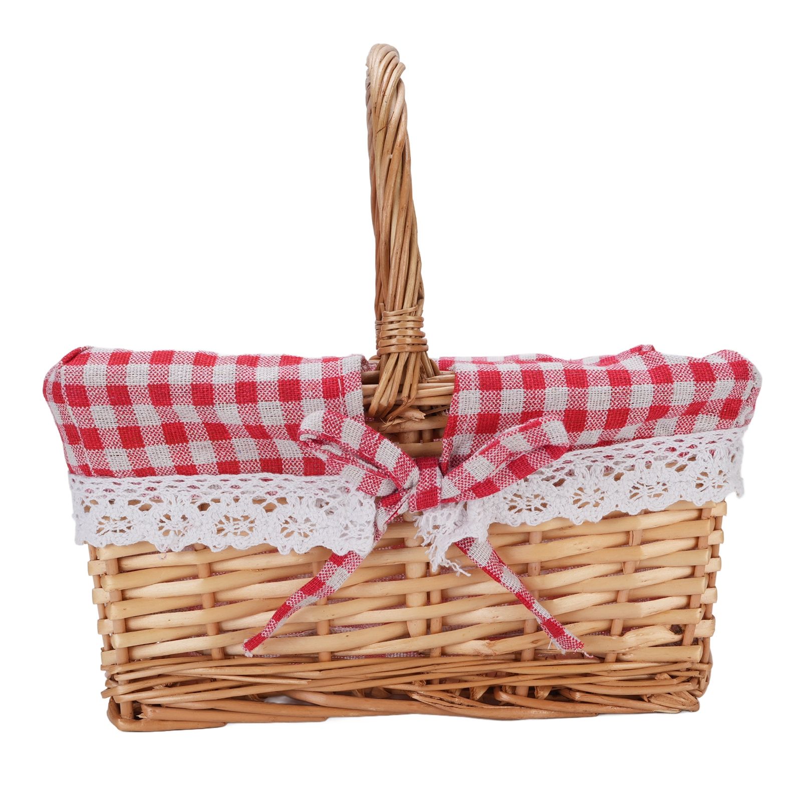 Wicker Picnic Basket Detachable Lining Vintage Spacious Capacity Hand Woven view 12
