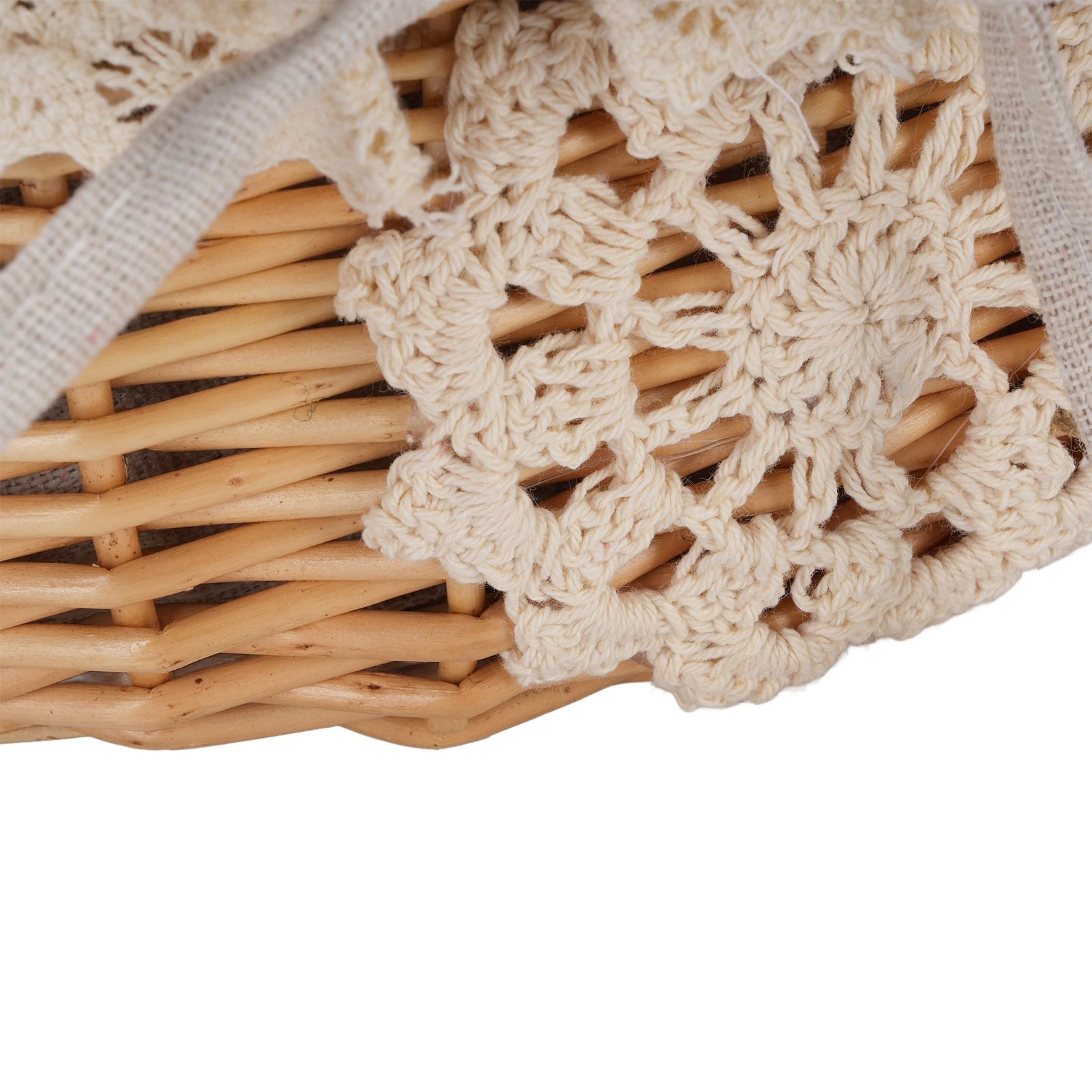 Wicker Picnic Basket with Removable Liner Empty Picnic Hamper Basket with Lid view 7