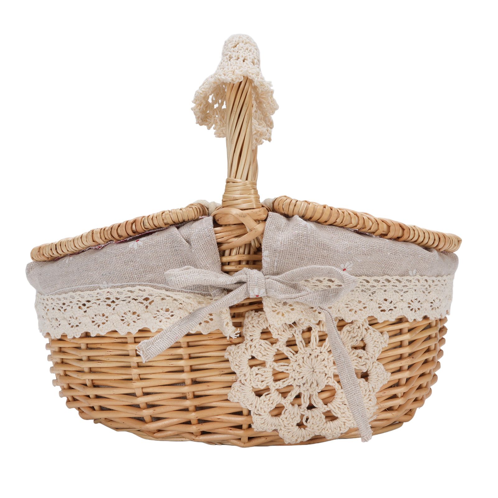 Wicker Picnic Basket with Removable Liner Empty Picnic Hamper Basket with Lid view 10
