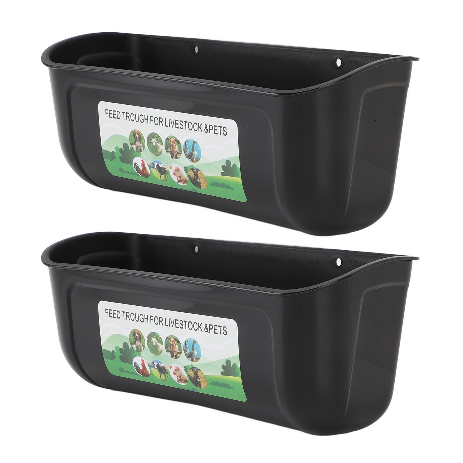2PCS Hanging Poultry Feeder Plastic Livestock Feeding Trough for Chicken Geese