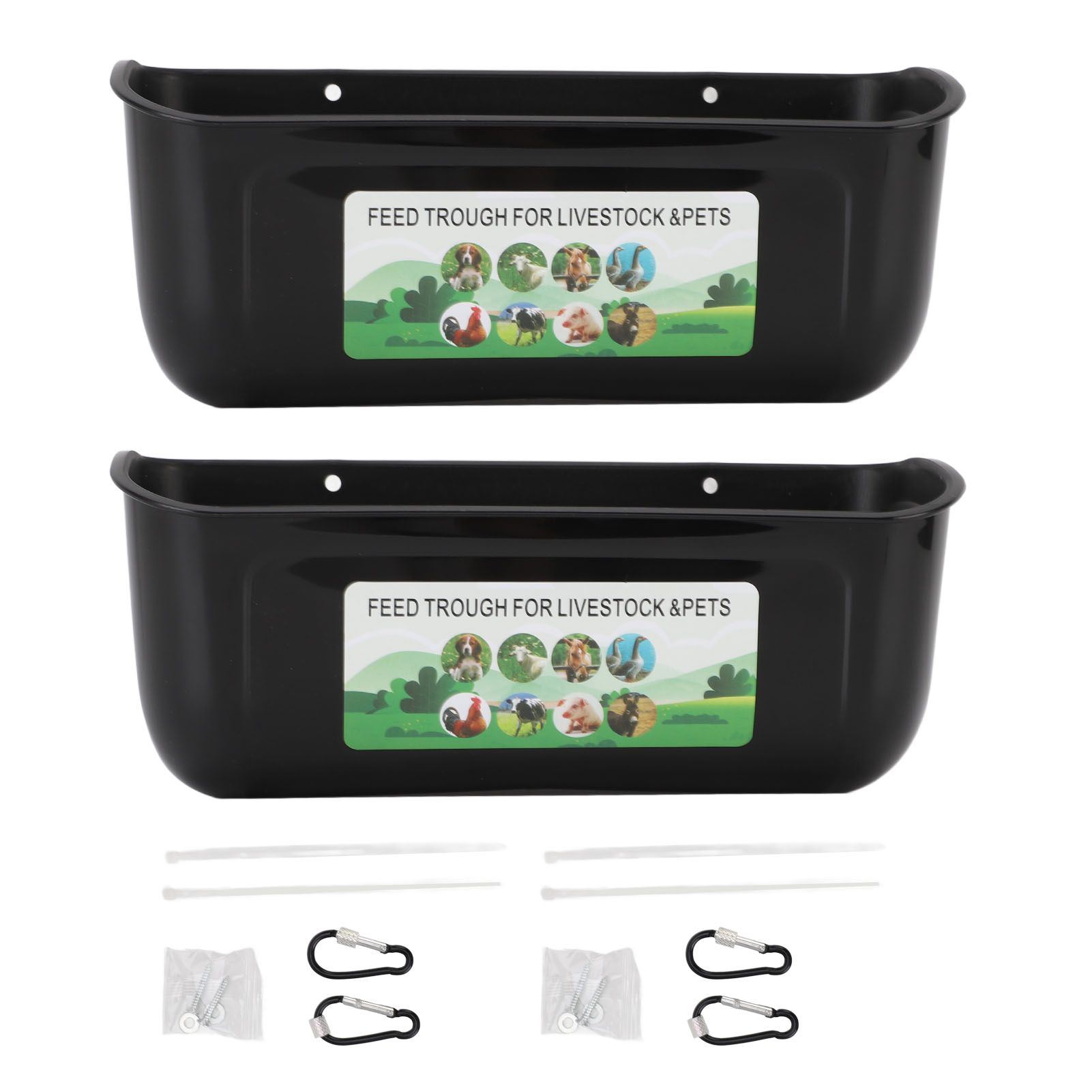 2PCS Hanging Poultry Feeder Plastic Livestock Feeding Trough for Chicken Geese view 3