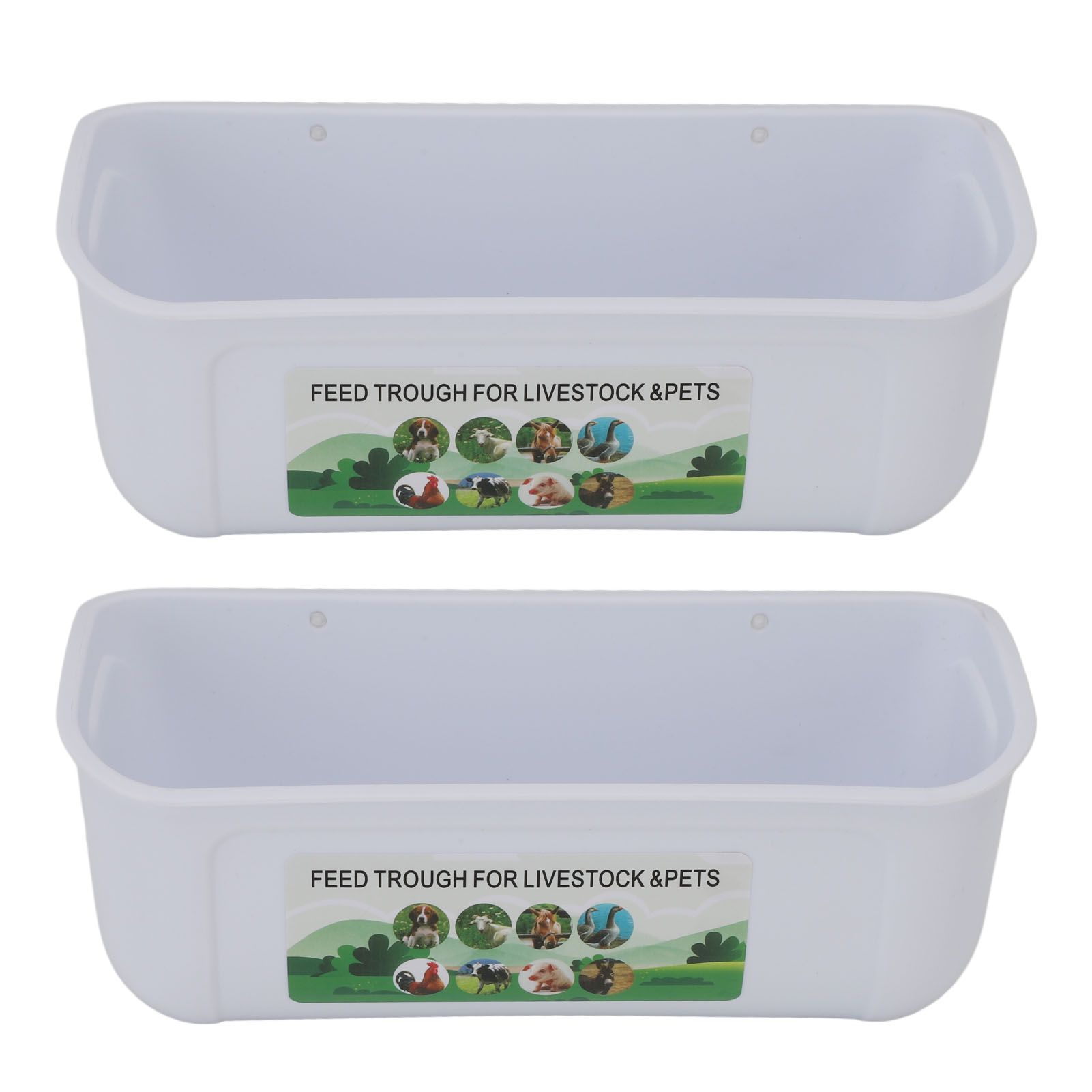 2PCS Hanging Poultry Feeder Plastic Livestock Feeding Trough for Chicken Geese view 4