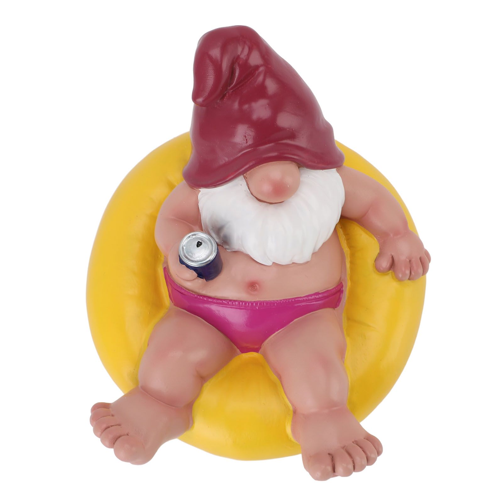 Pool Floater Gnome Statue Resin Pool Party Relaxing Funny Garden Floating view 6