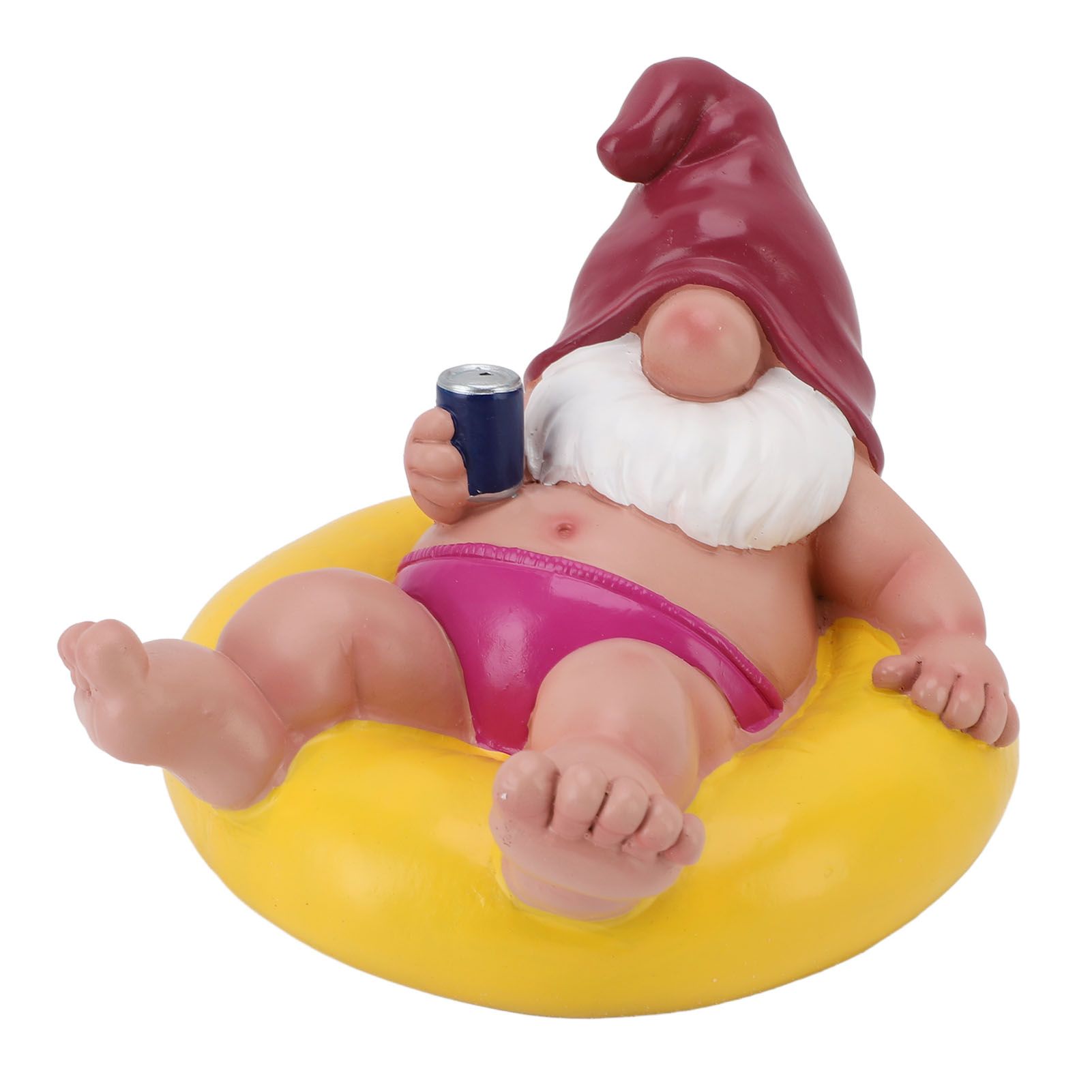Pool Floater Gnome Statue Resin Pool Party Relaxing Funny Garden Floating view 9