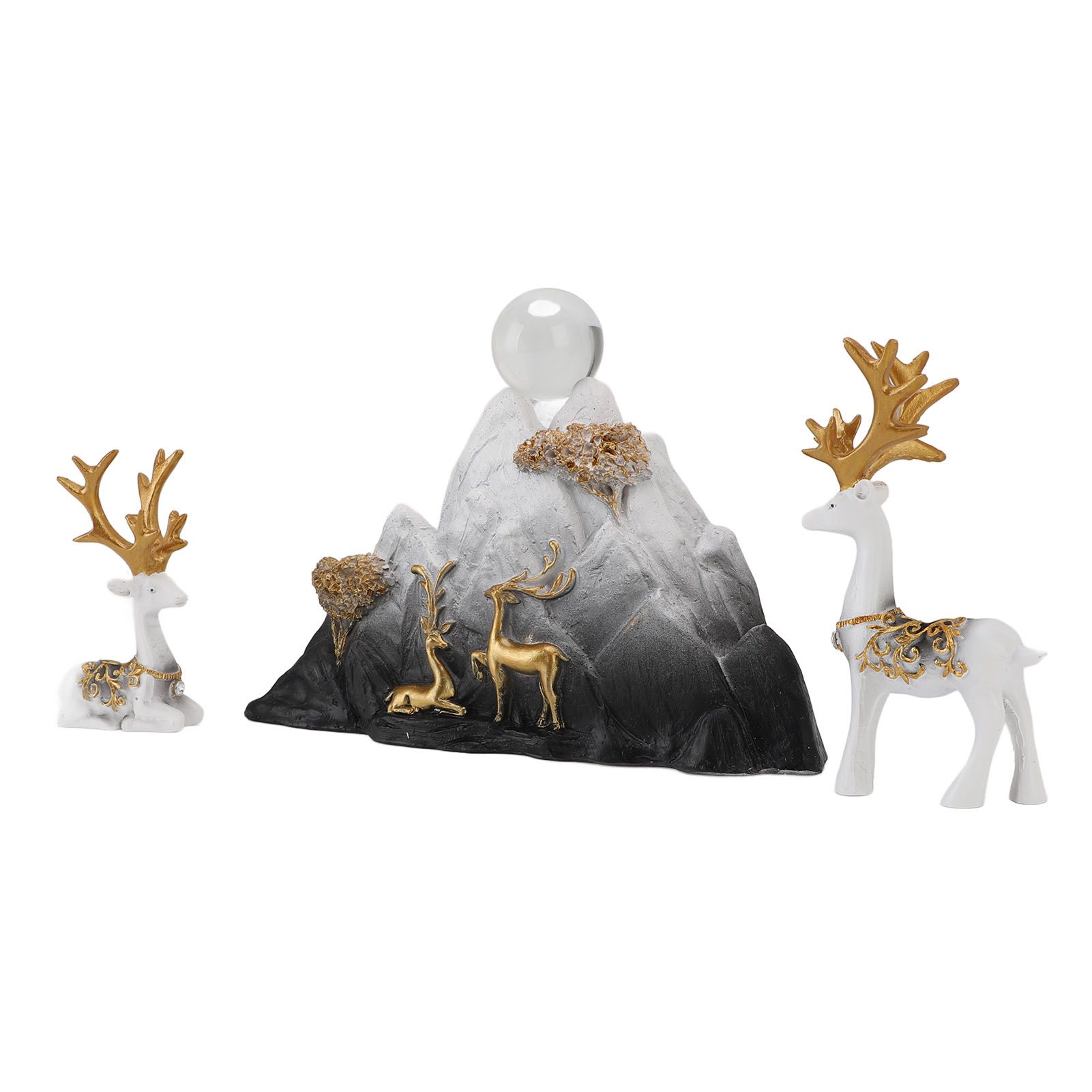 Resin Sitting Standing Deer Statues Reindeer Figurines Ornaments Mountain — image 1