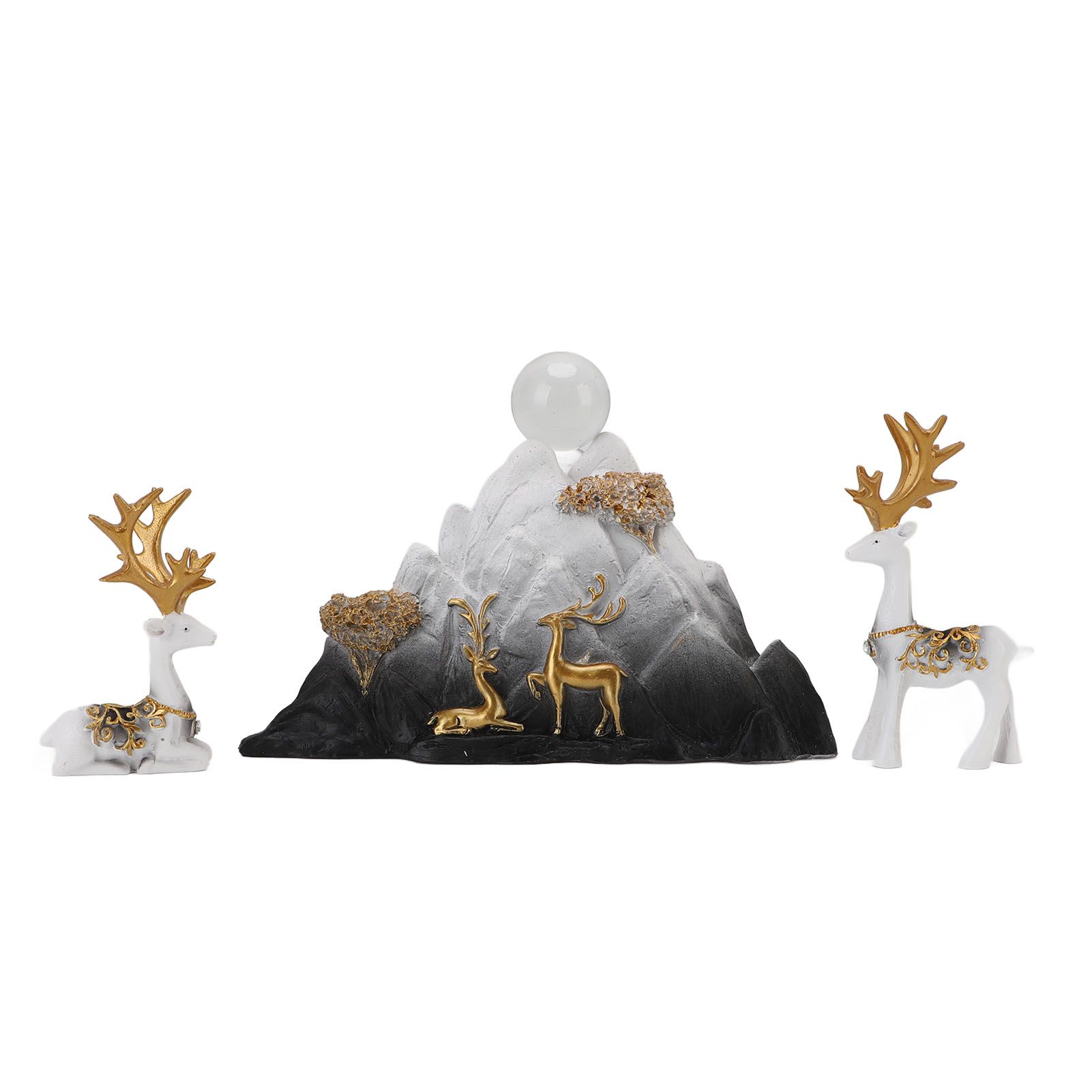 Resin Sitting Standing Deer Statues Reindeer Figurines Ornaments Mountain view 3