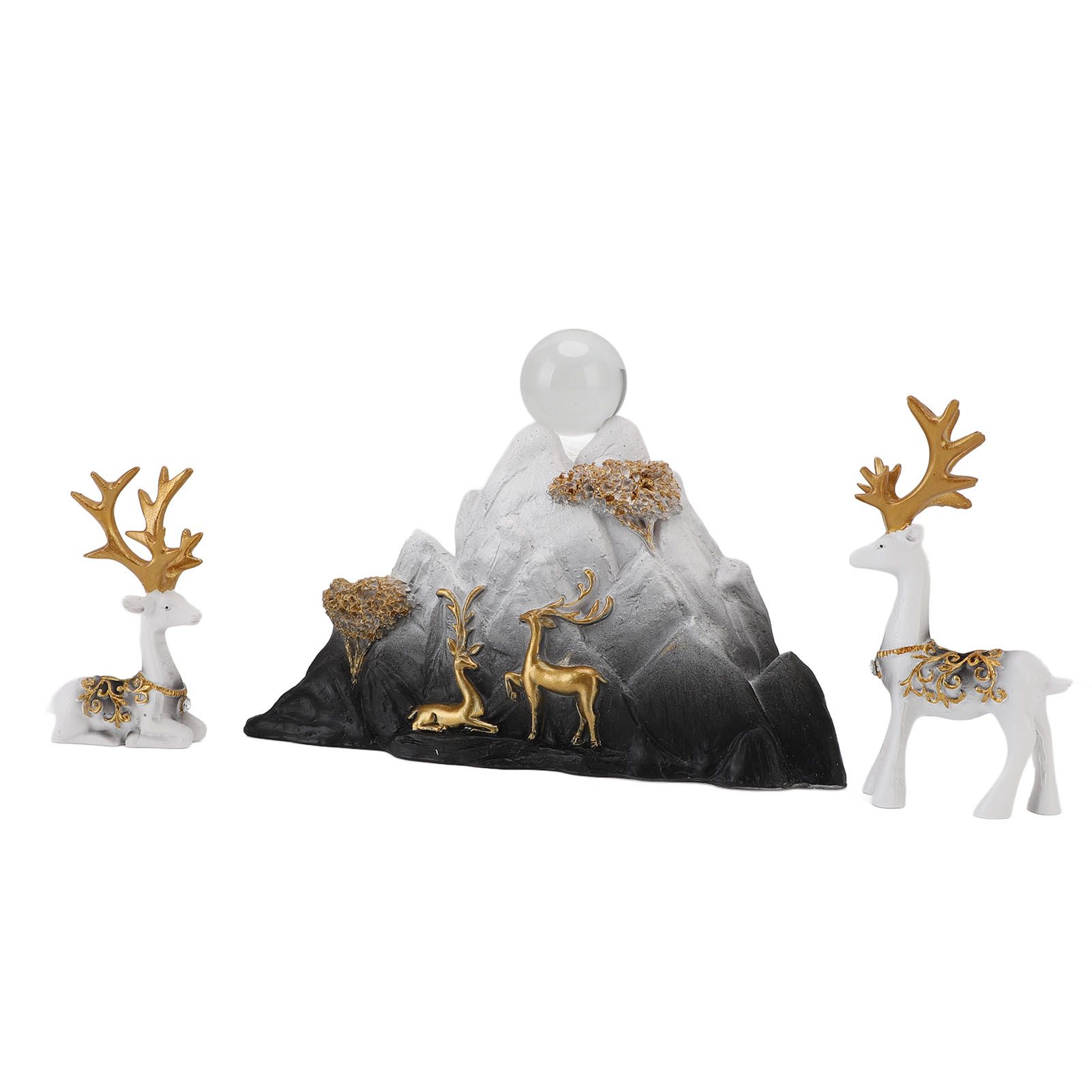 Resin Sitting Standing Deer Statues Reindeer Figurines Ornaments Mountain view 4