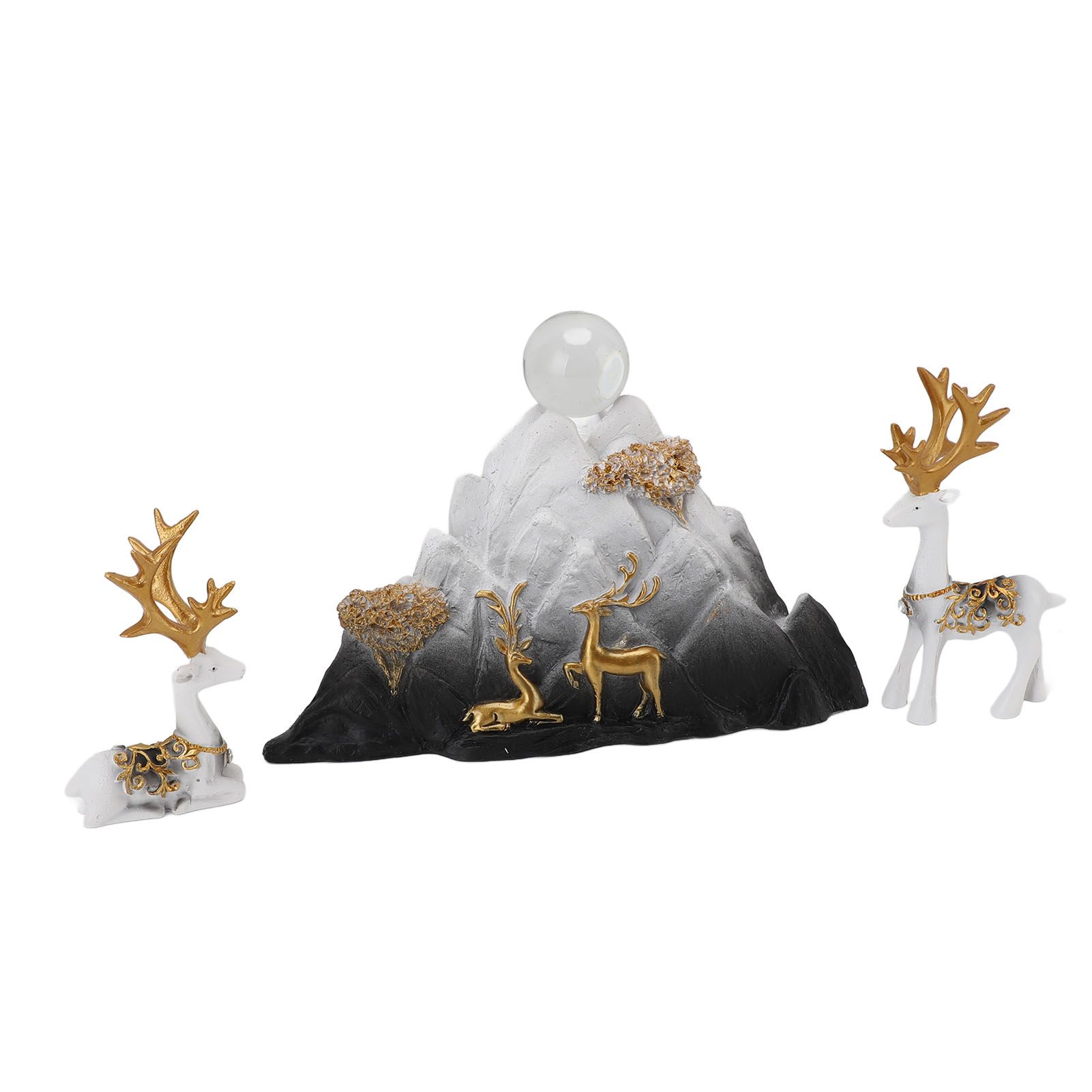 Resin Sitting Standing Deer Statues Reindeer Figurines Ornaments Mountain view 6