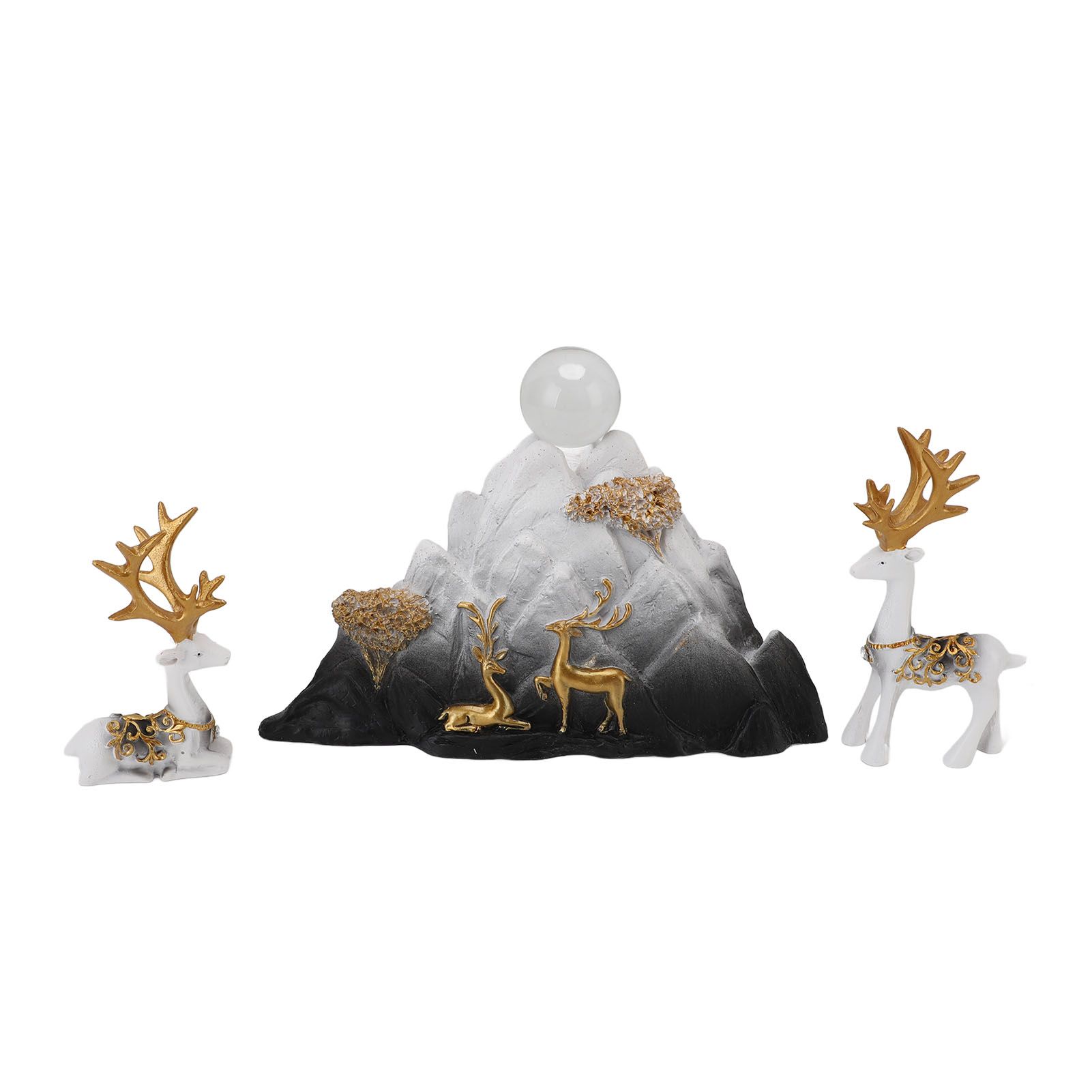 Resin Sitting Standing Deer Statues Reindeer Figurines Ornaments Mountain view 11