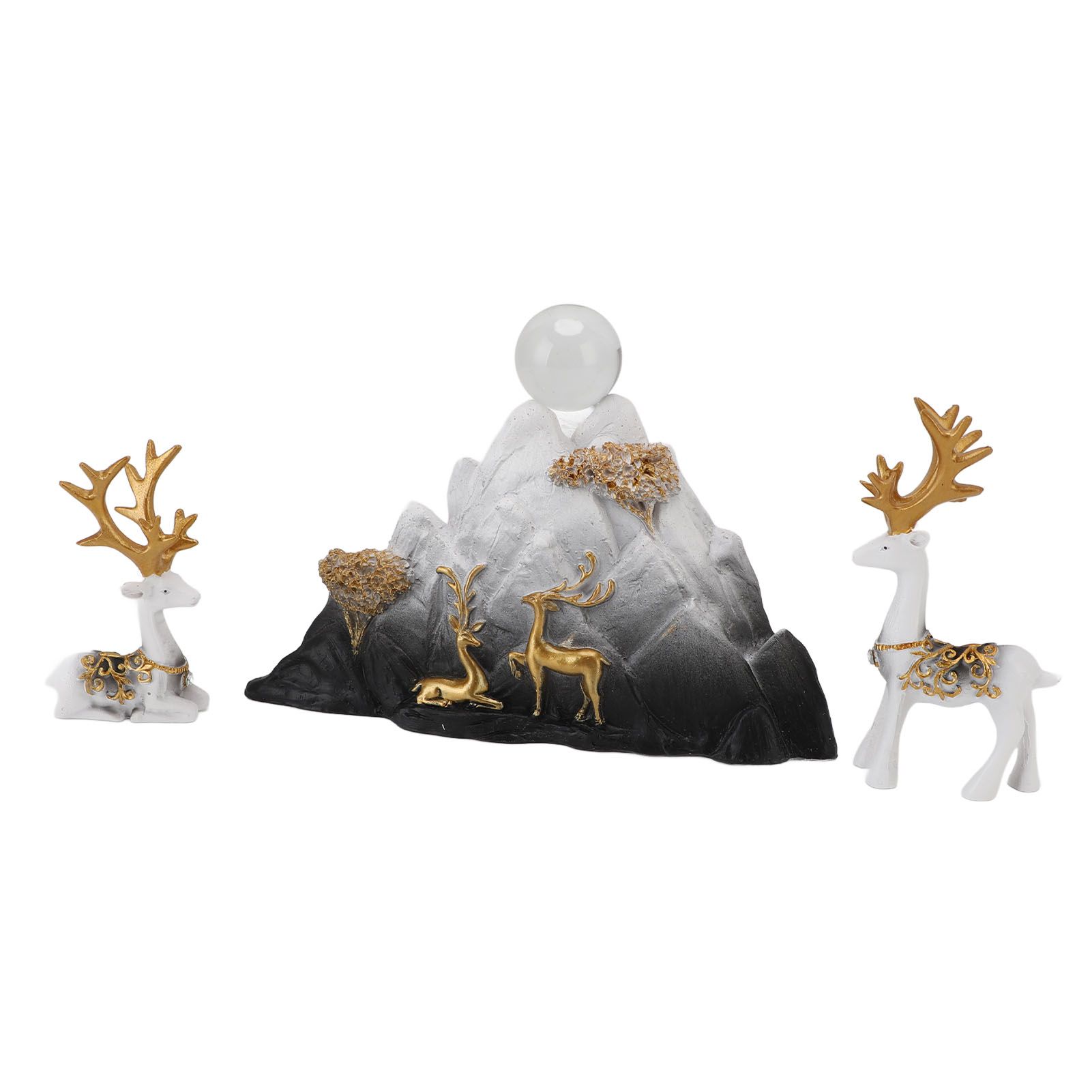 Resin Sitting Standing Deer Statues Reindeer Figurines Ornaments Mountain view 12