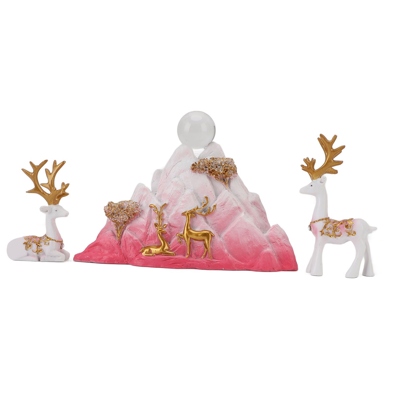 Resin Sitting Standing Deer Statues Reindeer Figurines Ornaments Mountain view 4