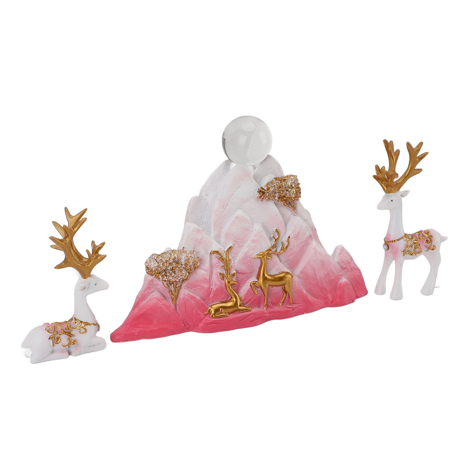 Resin Sitting Standing Deer Statues Reindeer Figurines Ornaments Mountain view 6