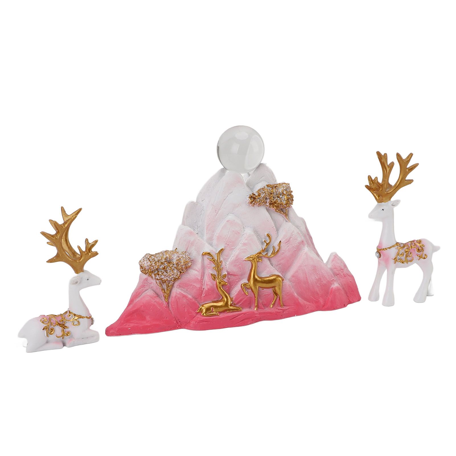 Resin Sitting Standing Deer Statues Reindeer Figurines Ornaments Mountain view 8