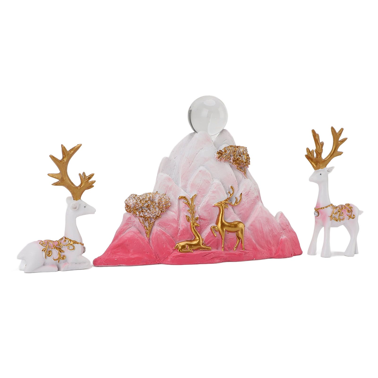 Resin Sitting Standing Deer Statues Reindeer Figurines Ornaments Mountain view 9